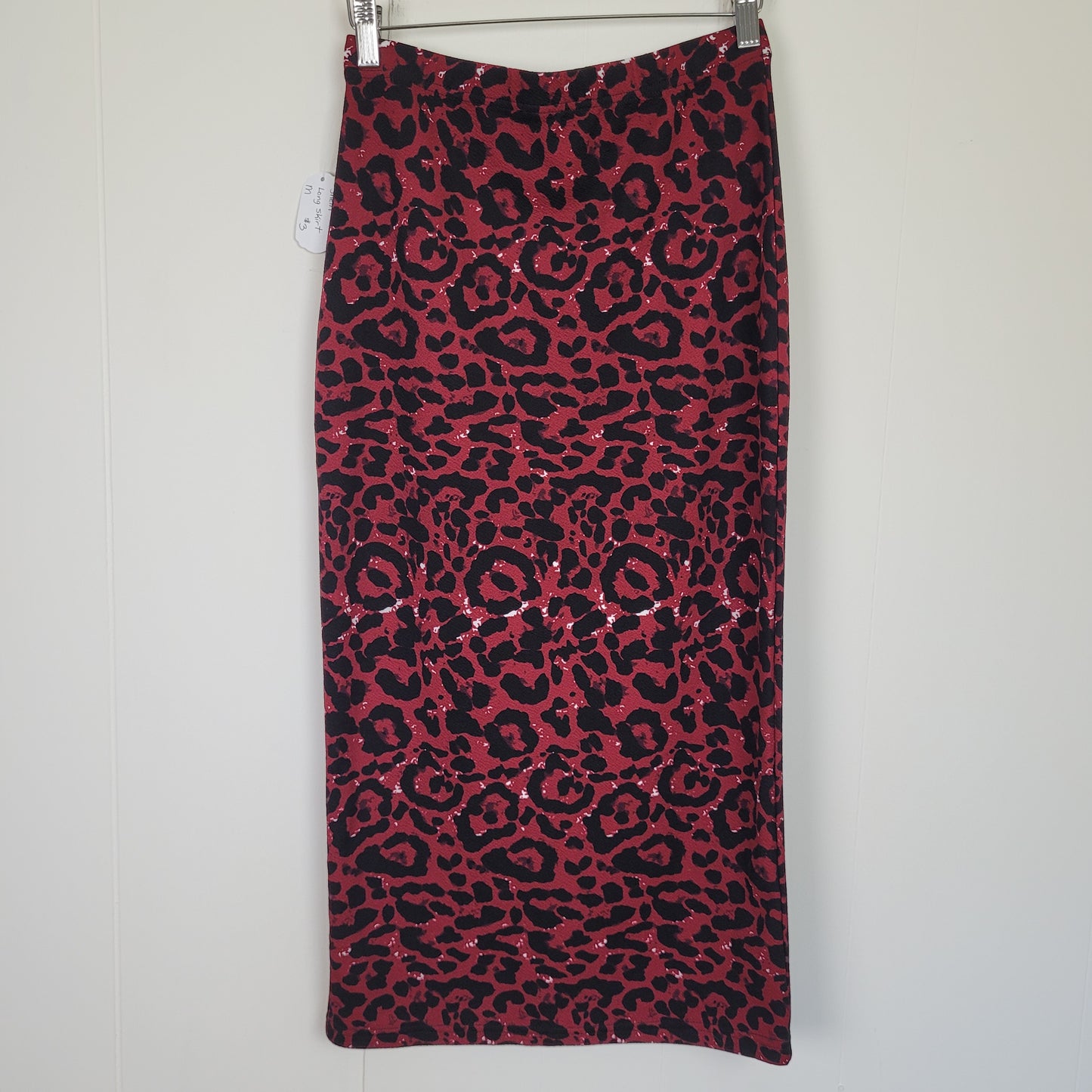 Red Leopard Print Midi Skirt - Shein (M)