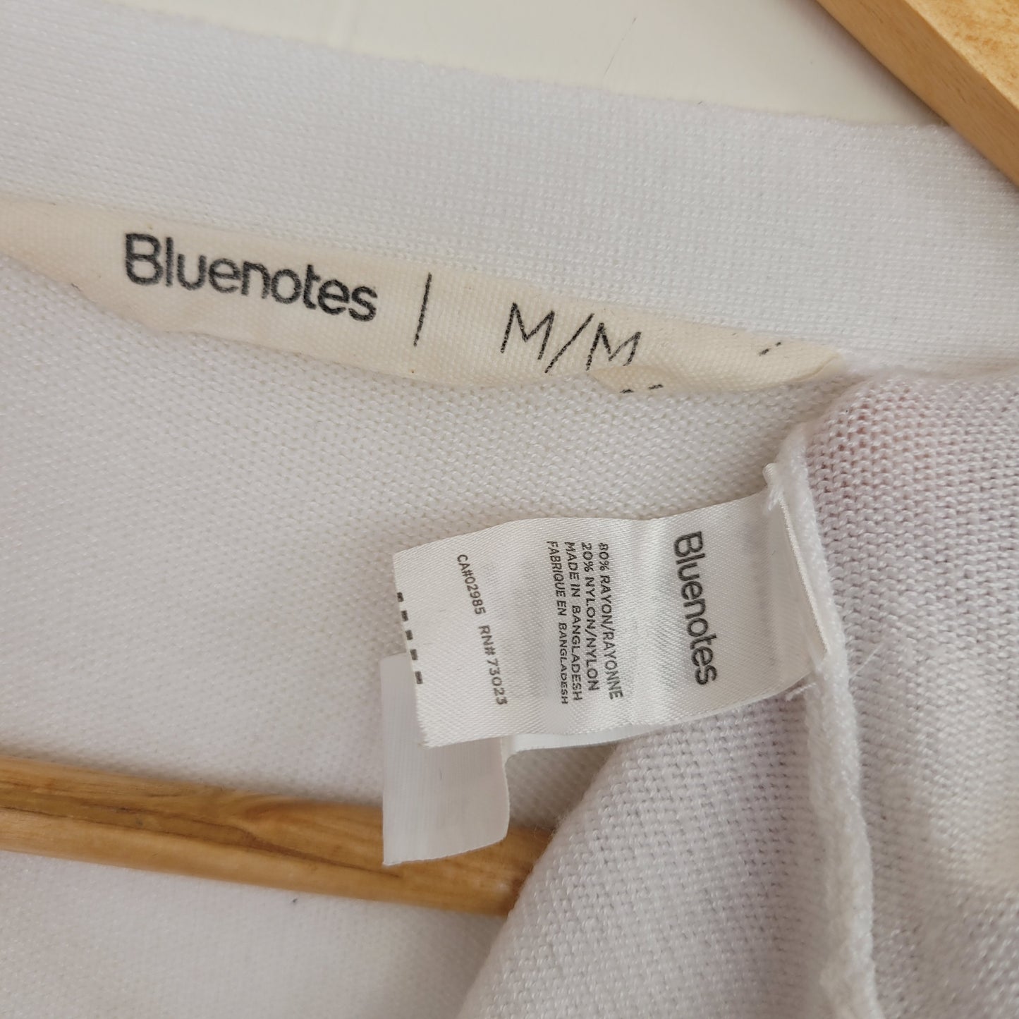 White Button Front Cardigan - Bluenotes (Medium)