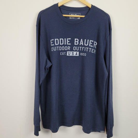 Navy Graphic Long Sleeve Thermal - Eddie Bauer (Mens XL)