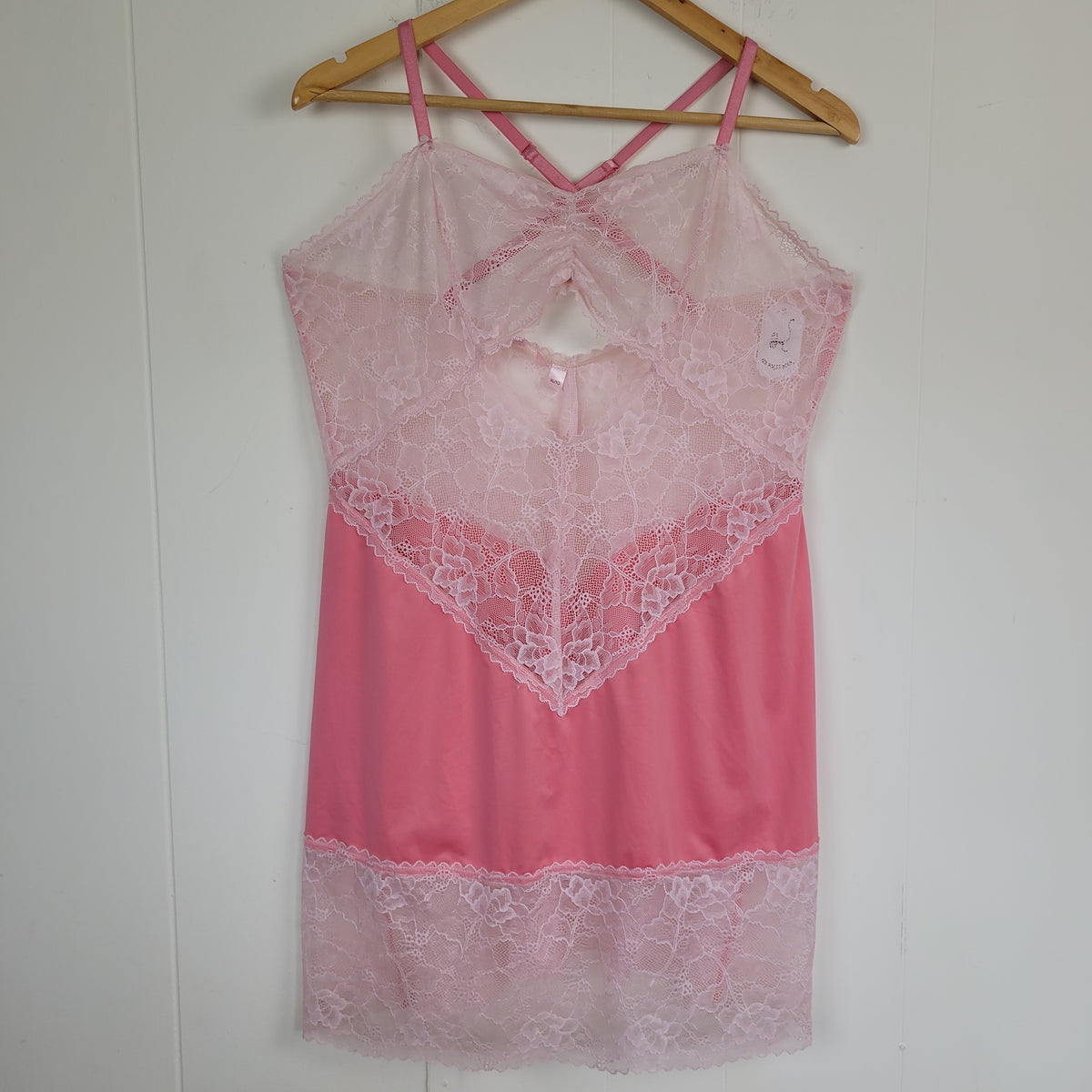 Pink Lace Chemise Lingerie - La Vie en Rose (Size XL)