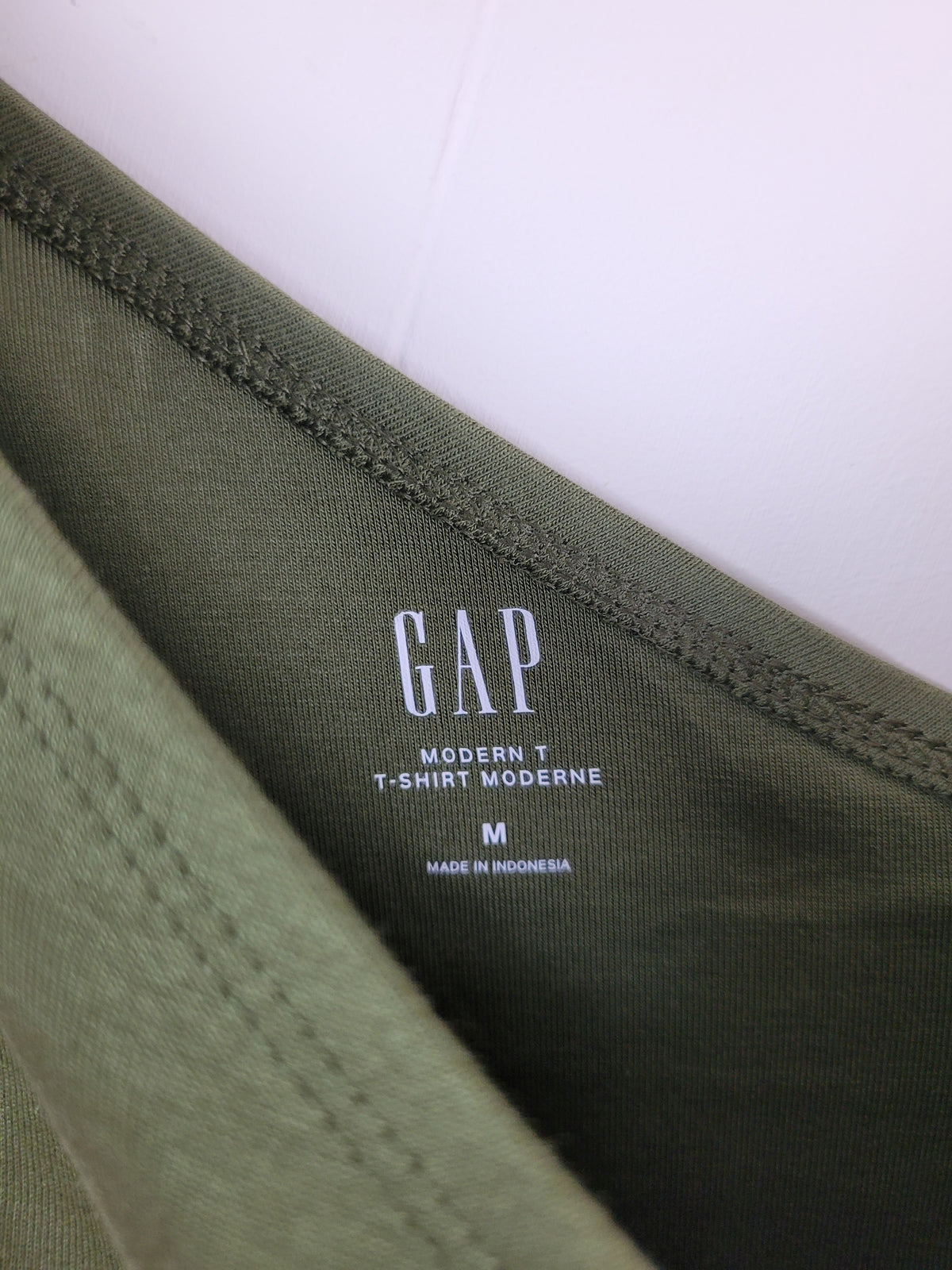 GAP Medium Olive Green One-Shoulder Long Sleeve Top