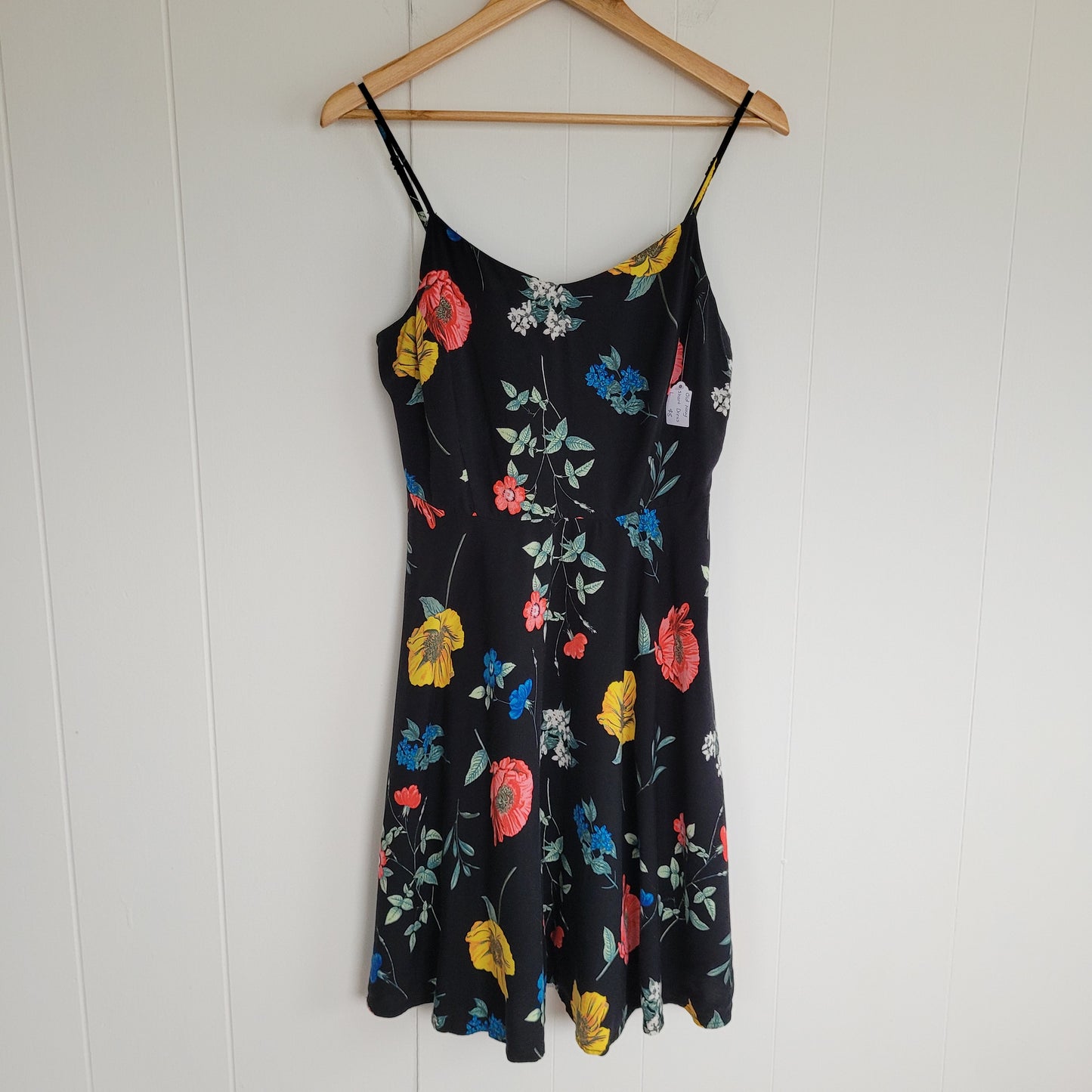 Black Floral Strappy Mini Dress - Old Navy