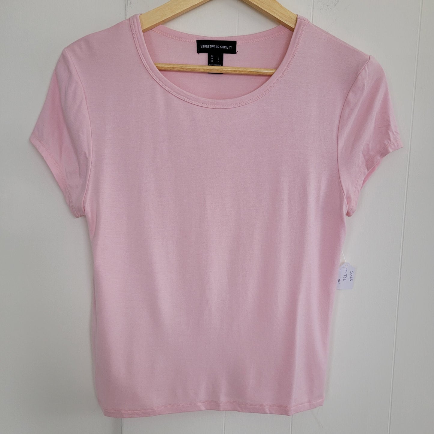 Pink Basic Tee - Streetwear Society (Size L)