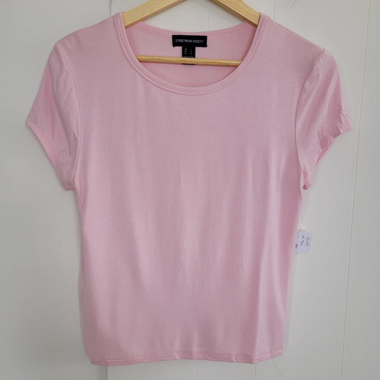 Pink Basic Tee - Streetwear Society (Size L)