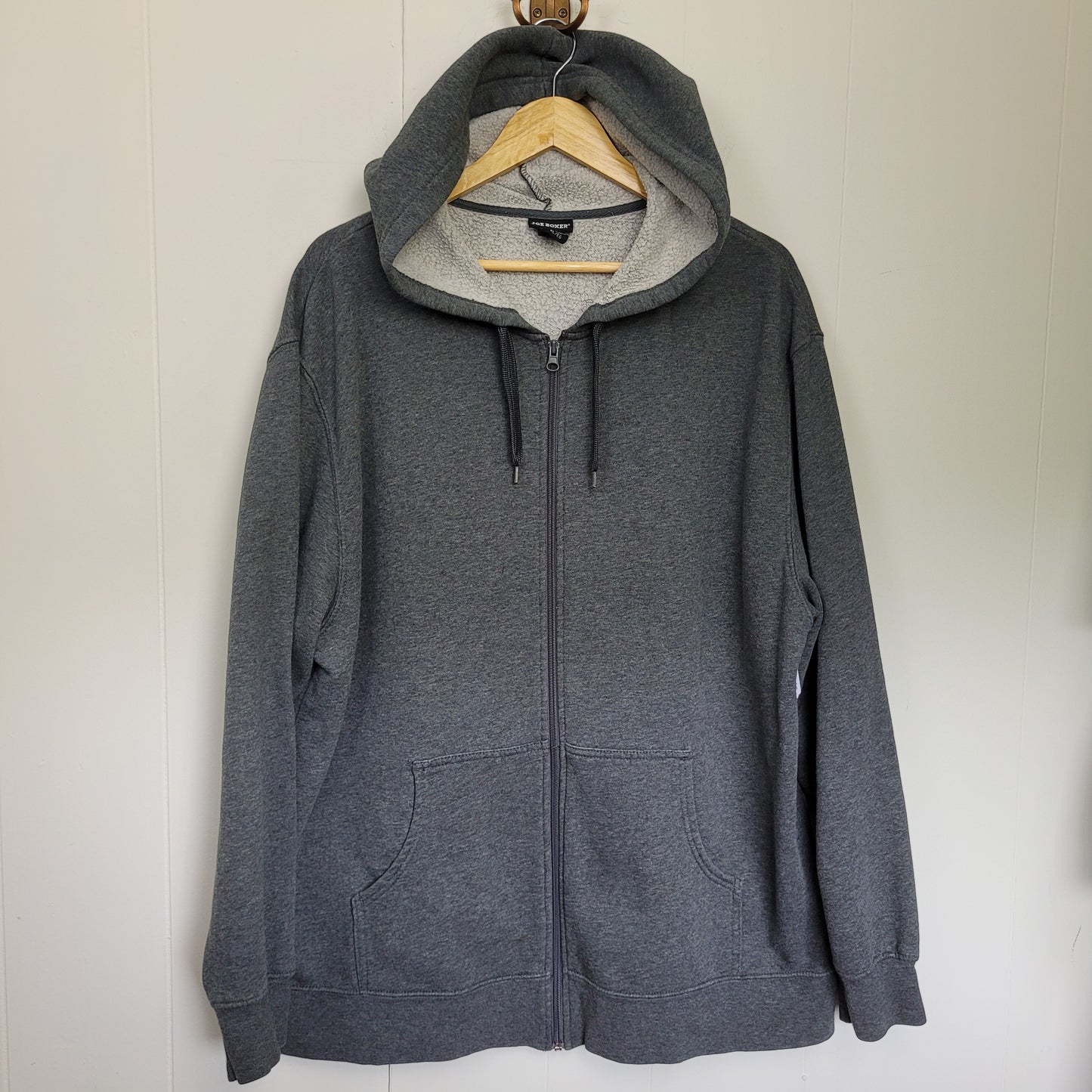 Grey Sherpa-Lined Zip Hoodie - Joe Boxer (XL)