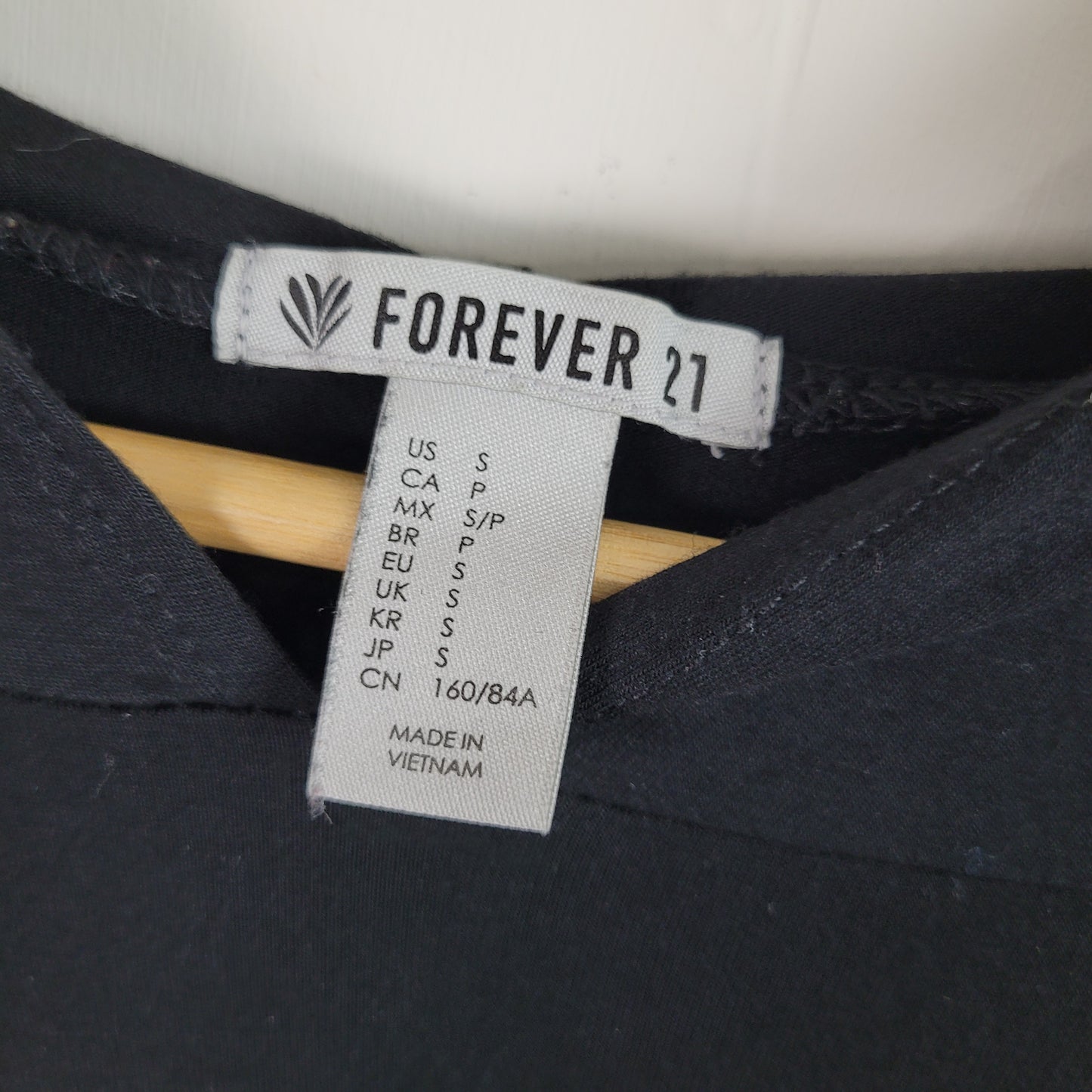 Black Tie-Front Hooded Long Sleeve Top - Forever 21 (S)