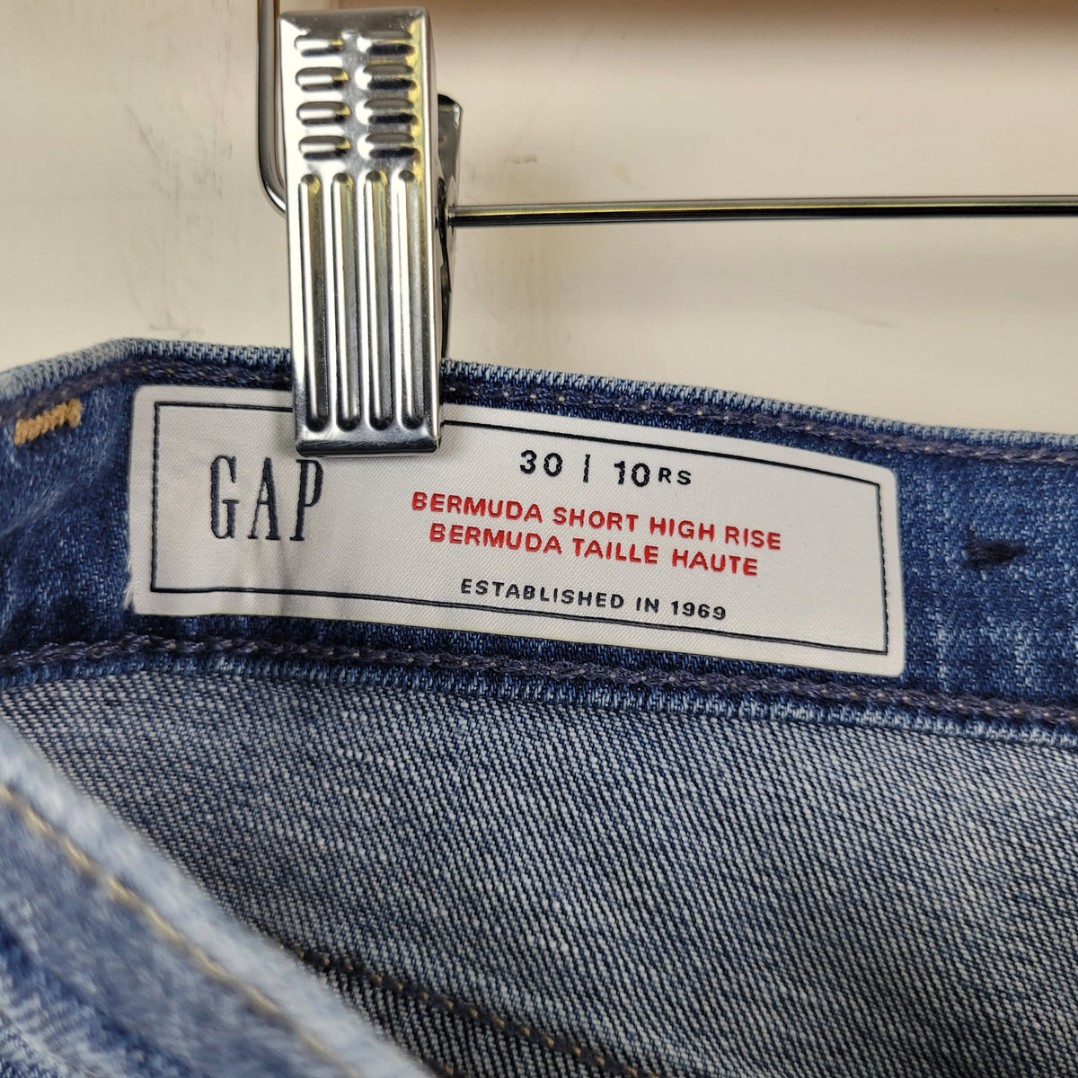 Medium Wash High Rise Bermuda Denim Shorts - Gap (Size 10/30)
