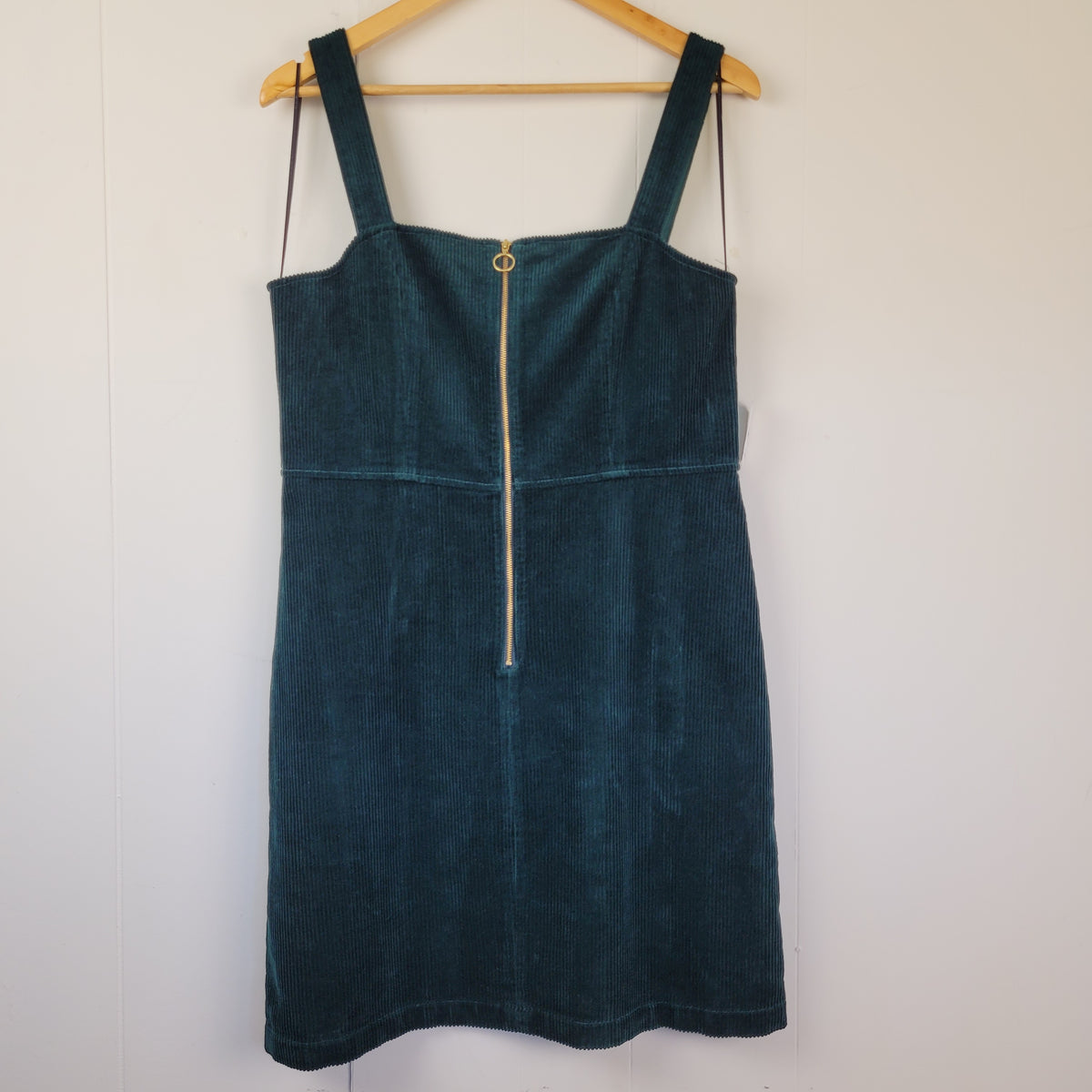 Hunter Green Corduroy Zip Front Mini Dress - Twik (L)