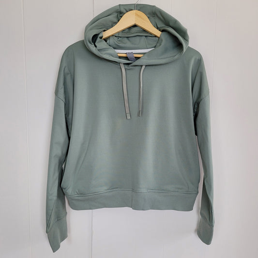 Sage Green Cropped Hoodie - FWD (Size M)