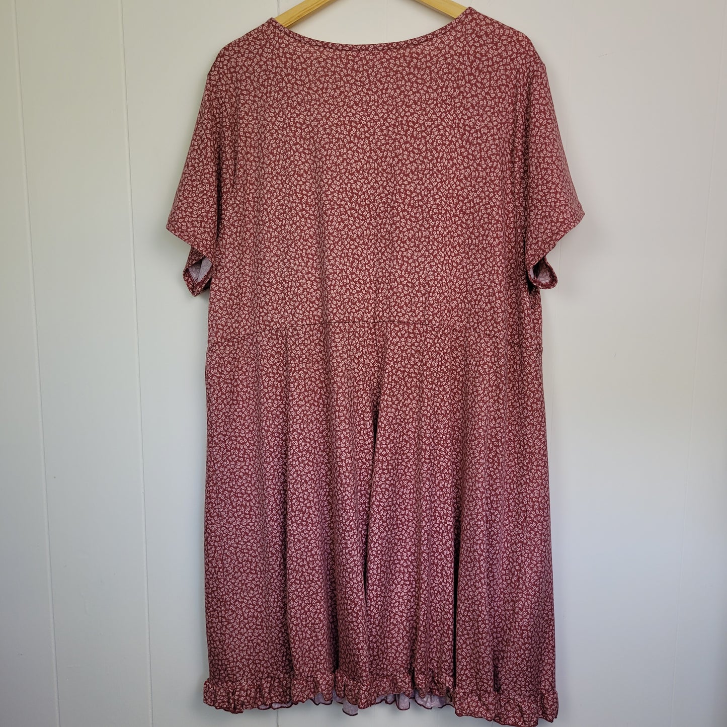 Dusty Rose Floral Midi Dress - Hot Kiss (2X)