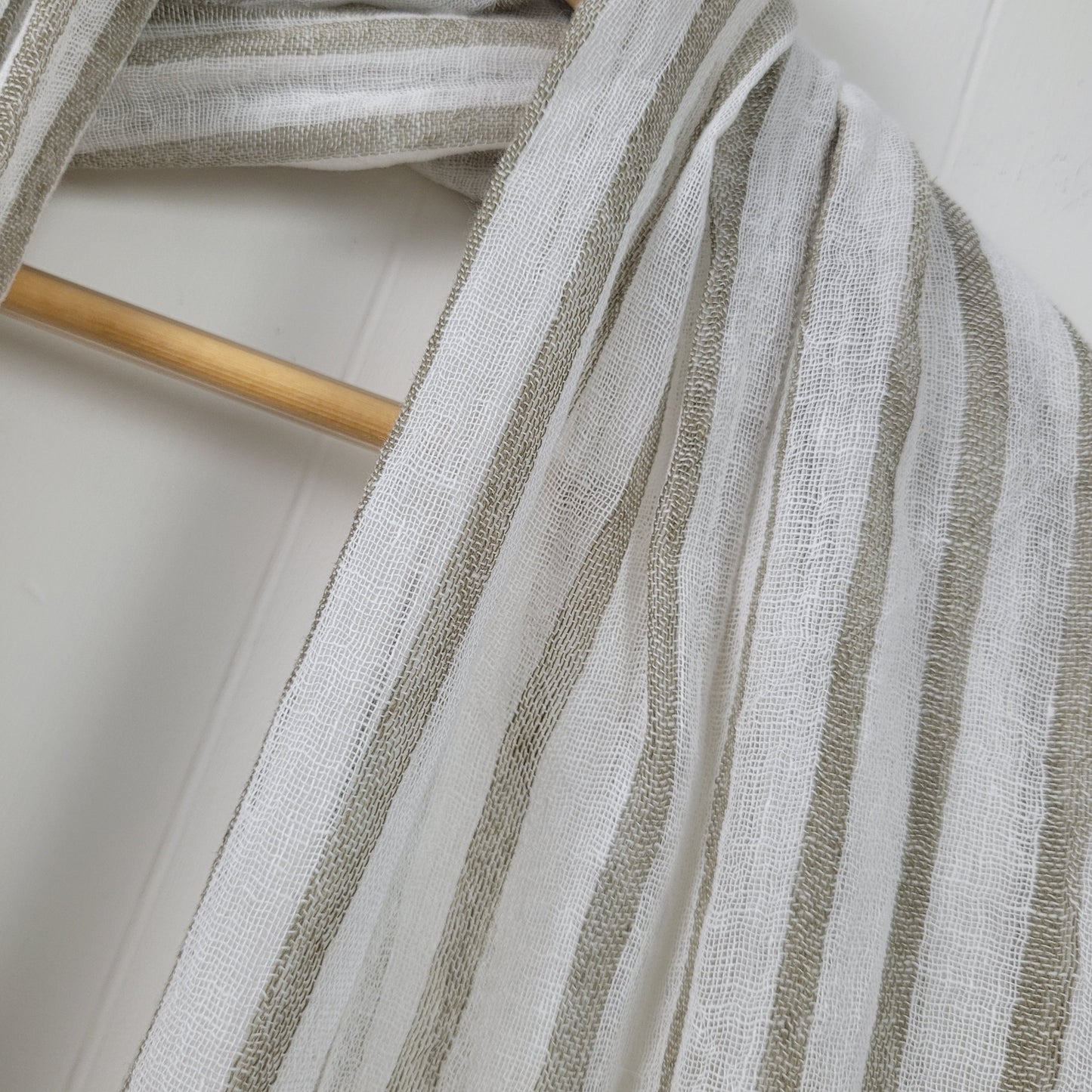 Lightweight Neutral Striped Scarf / Wrap
