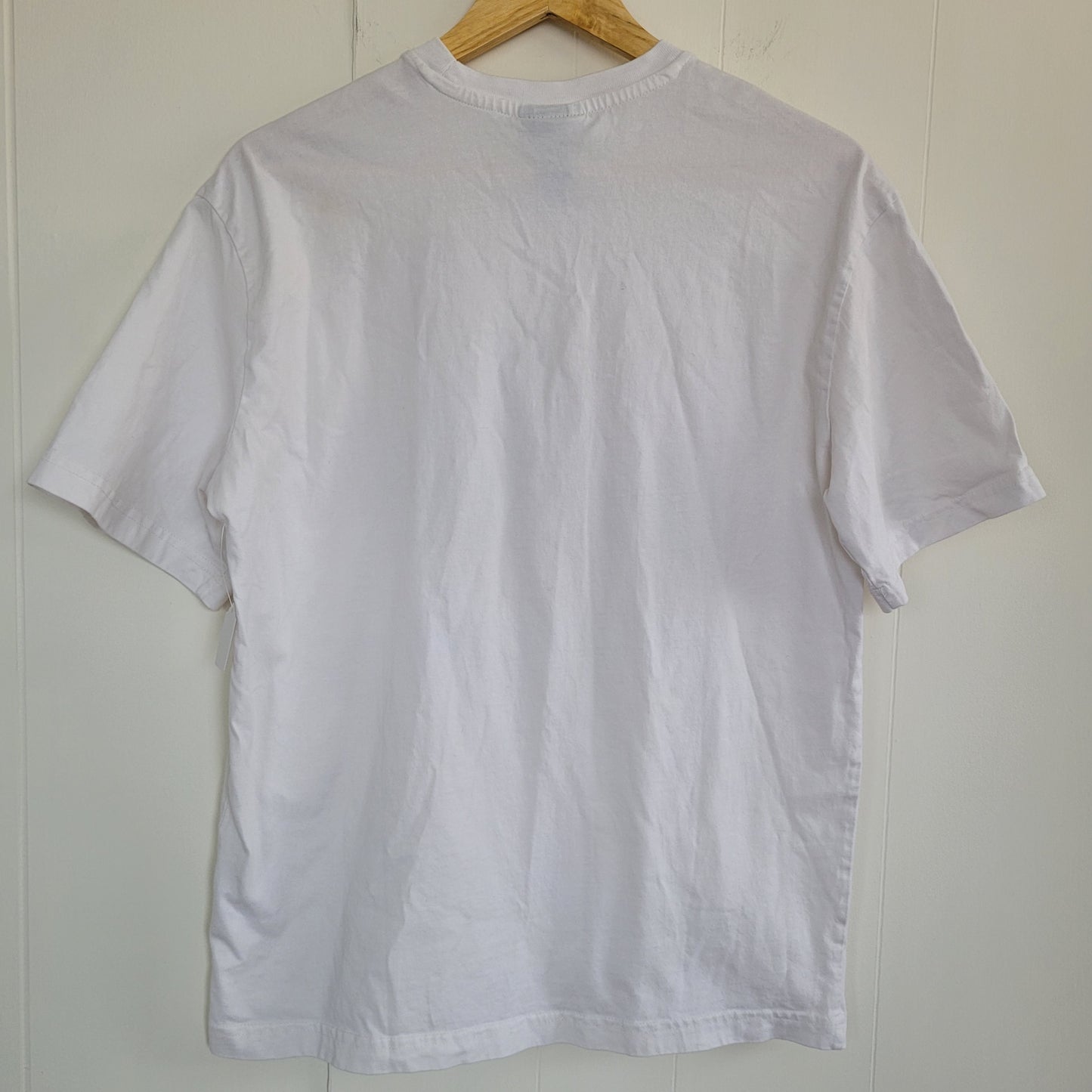White Graphic T-Shirt Gennaro’s Pizza Print – H&M(Size S)