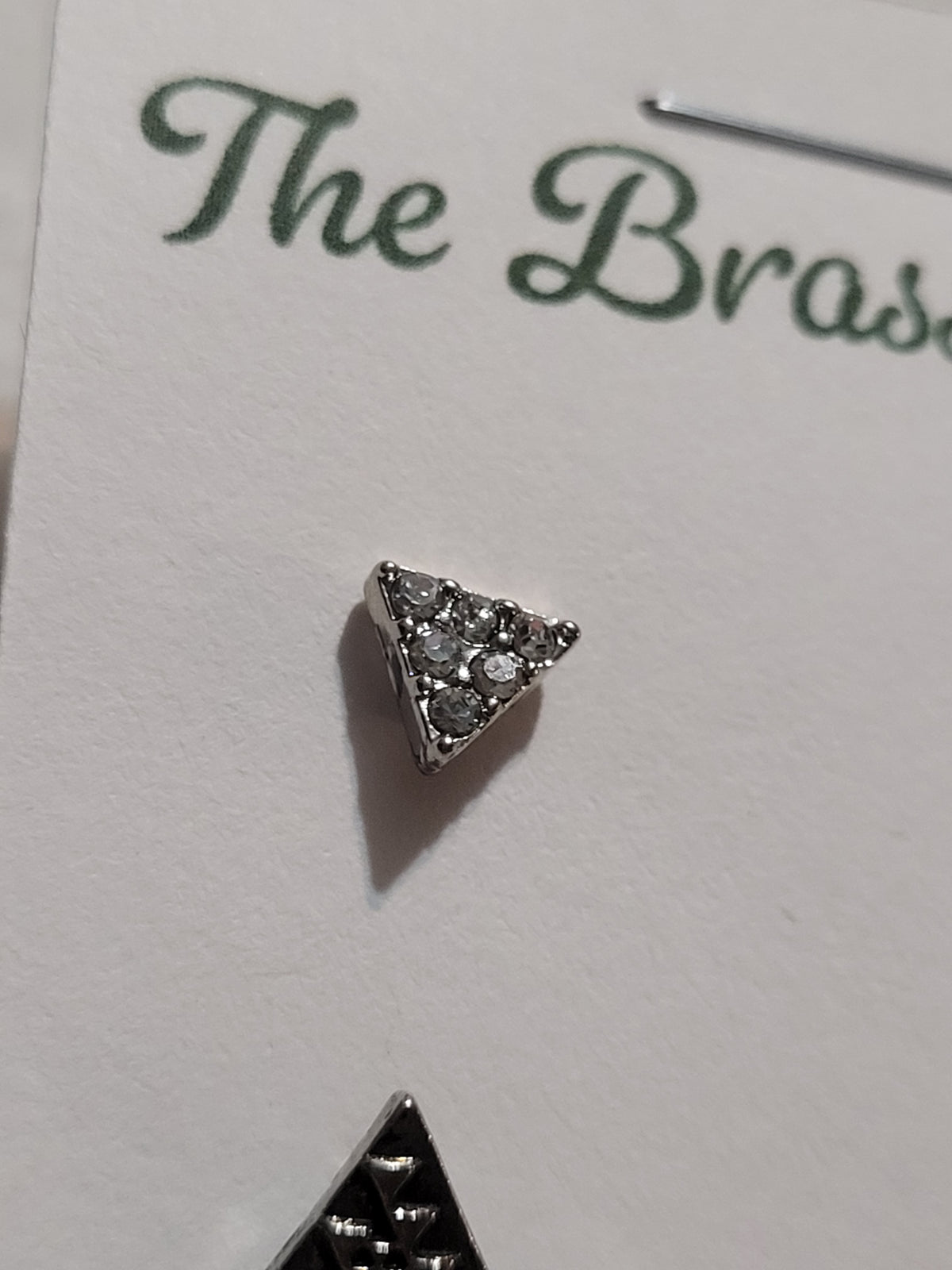 2-Pair Silver Tone Triangle Stud Earrings