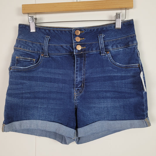 Medium Wash Ibiza High Rise Push Up Denim Shorts - Streetwear Society (Size 11)