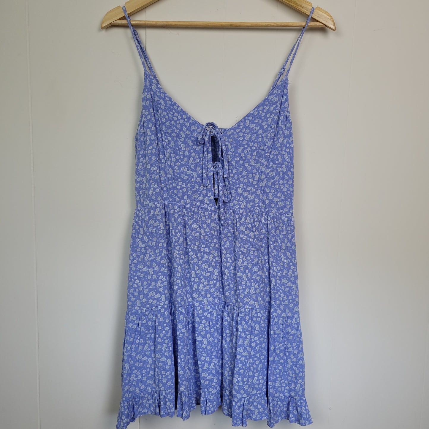 Blue Floral Tie-Front Sundress - Garage (Medium)