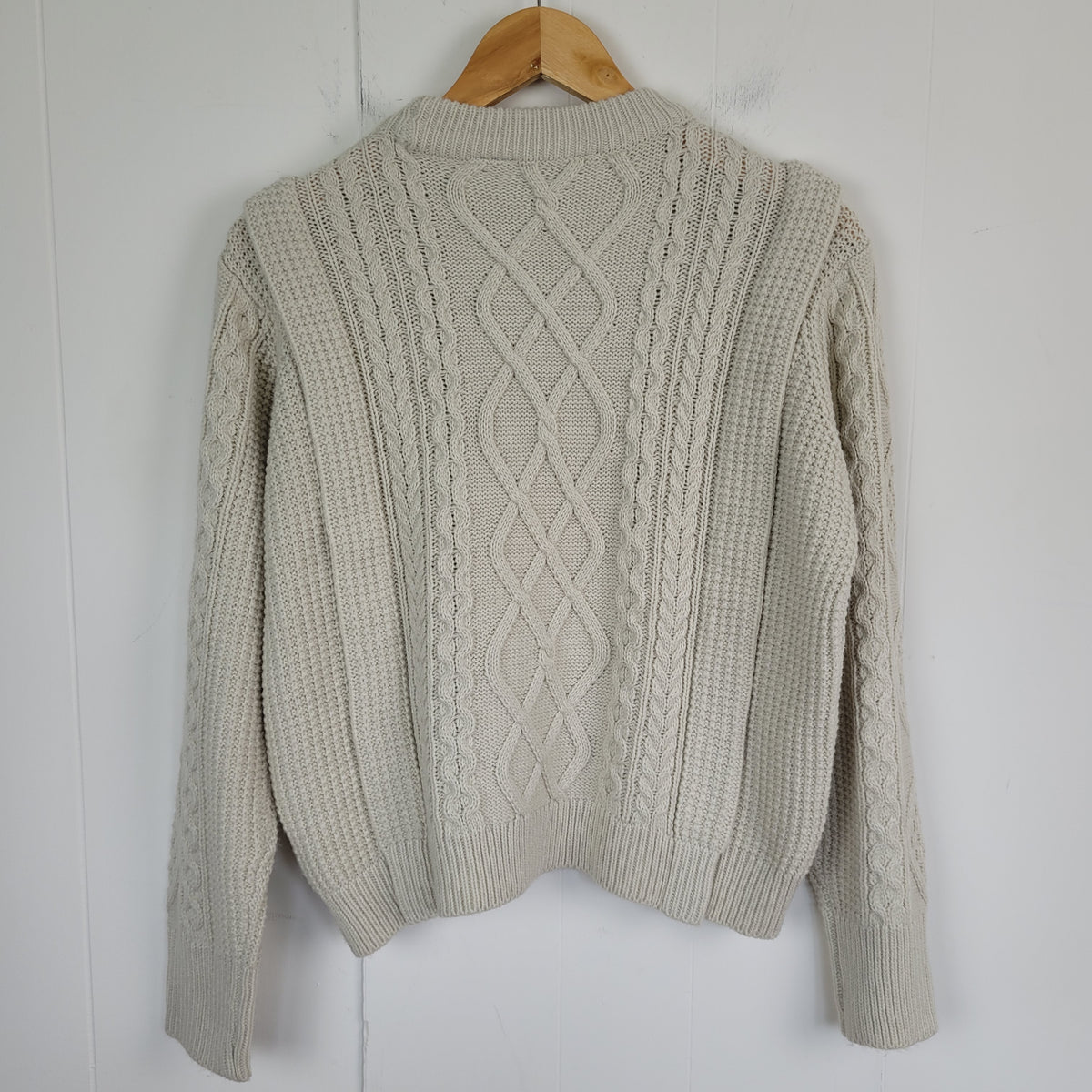 Cream Cable Knit Sweater - Thursdays (Size S)