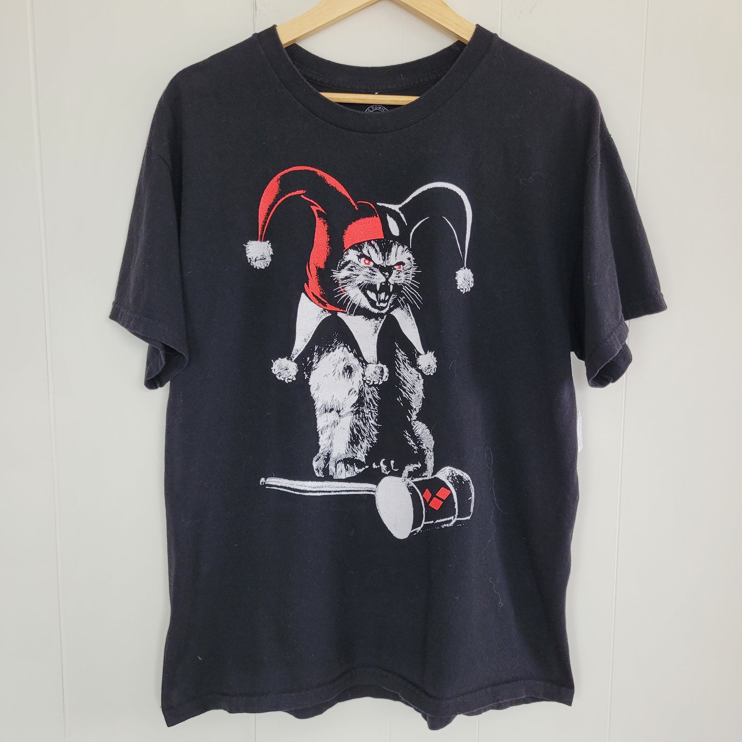 Black DC Comics Joker Cat Graphic T-Shirt - Size Large
