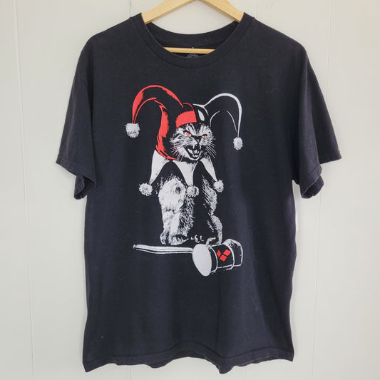 Black DC Comics Joker Cat Graphic T-Shirt - Size Large