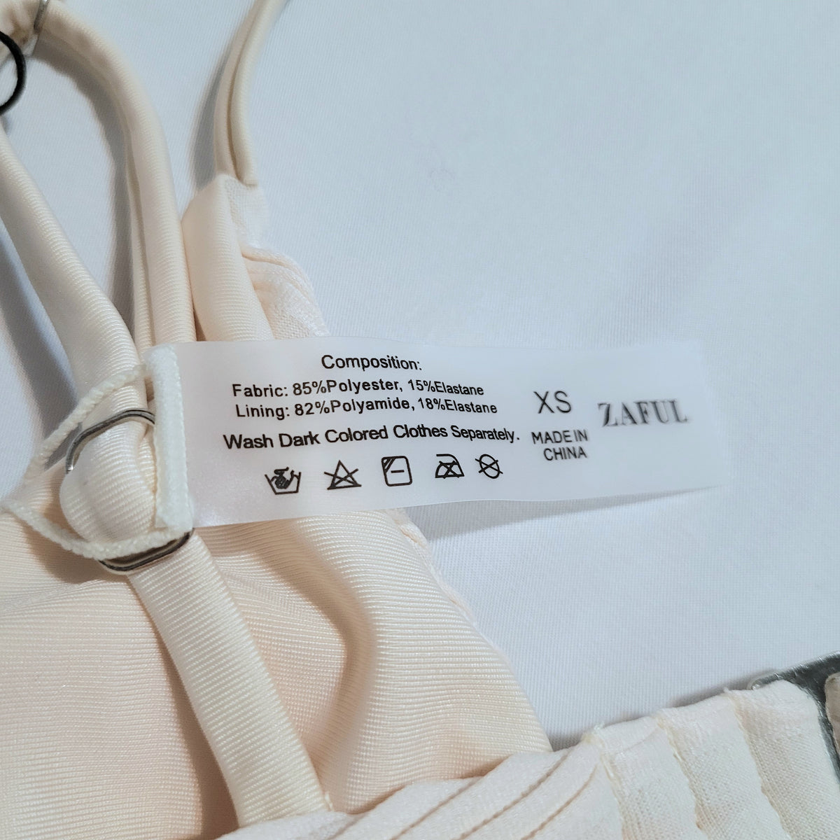 Cream Ruched Underwire Bikini Set - Zaful (XS)