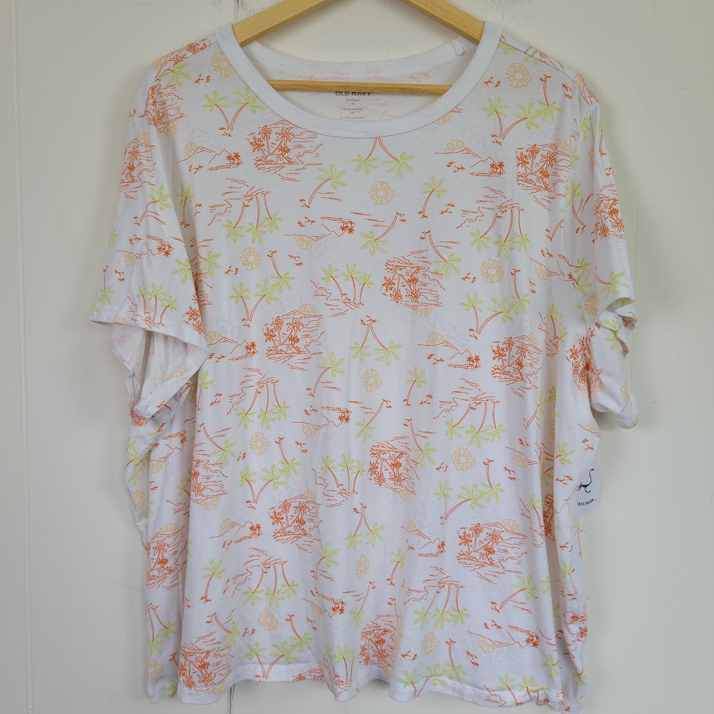 White Tropical Graphic T-Shirt - Old Navy (3X)