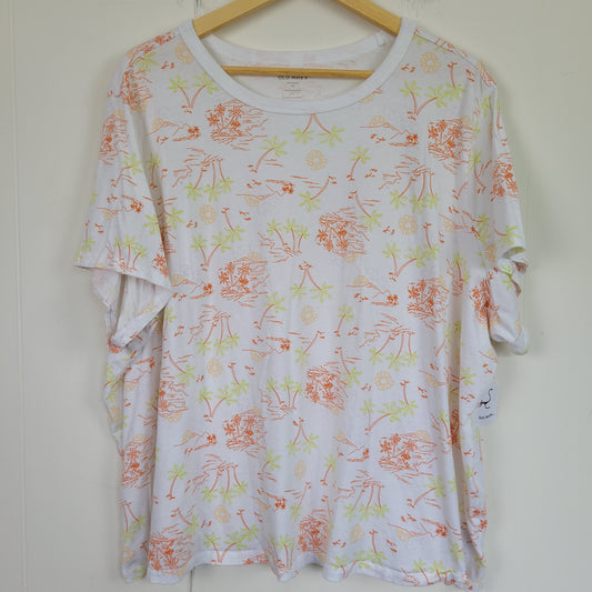 White Tropical Graphic T-Shirt - Old Navy (3X)