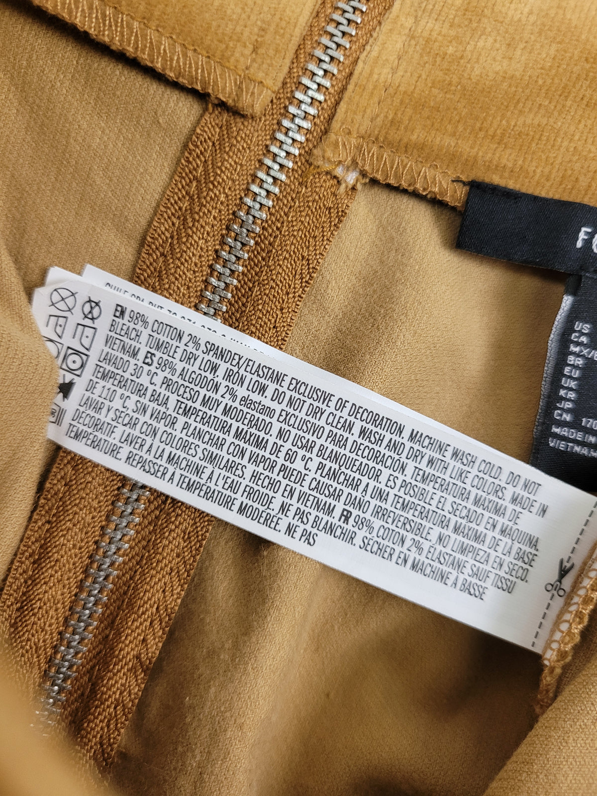 Forever 21 Large Tan Corduroy Lace-Up Mini Skirt