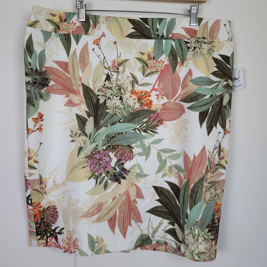 Floral Pencil Skirt - Laura (Size 16)
