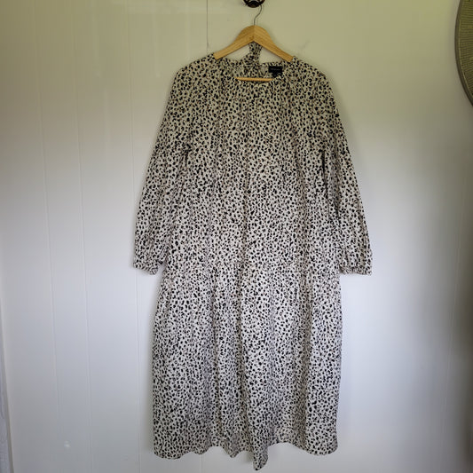 Cream Animal Print Midi Dress - Who What Wear (Size L)