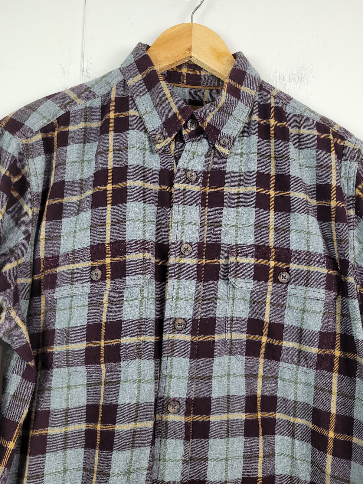 Outdoor Life Medium Plaid Cotton Flannel Button-Up Shirt