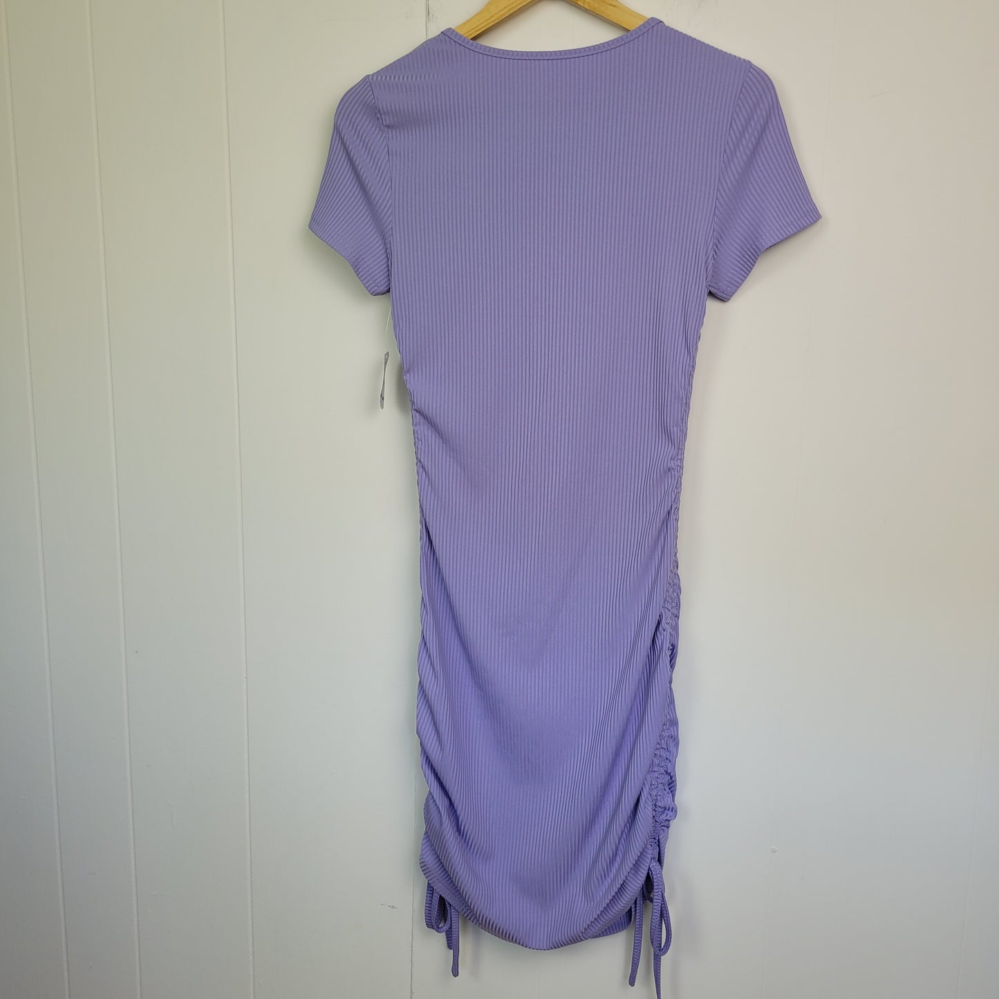 Lavender Ribbed Ruched Bodycon Dress - Shein (Small - 6)
