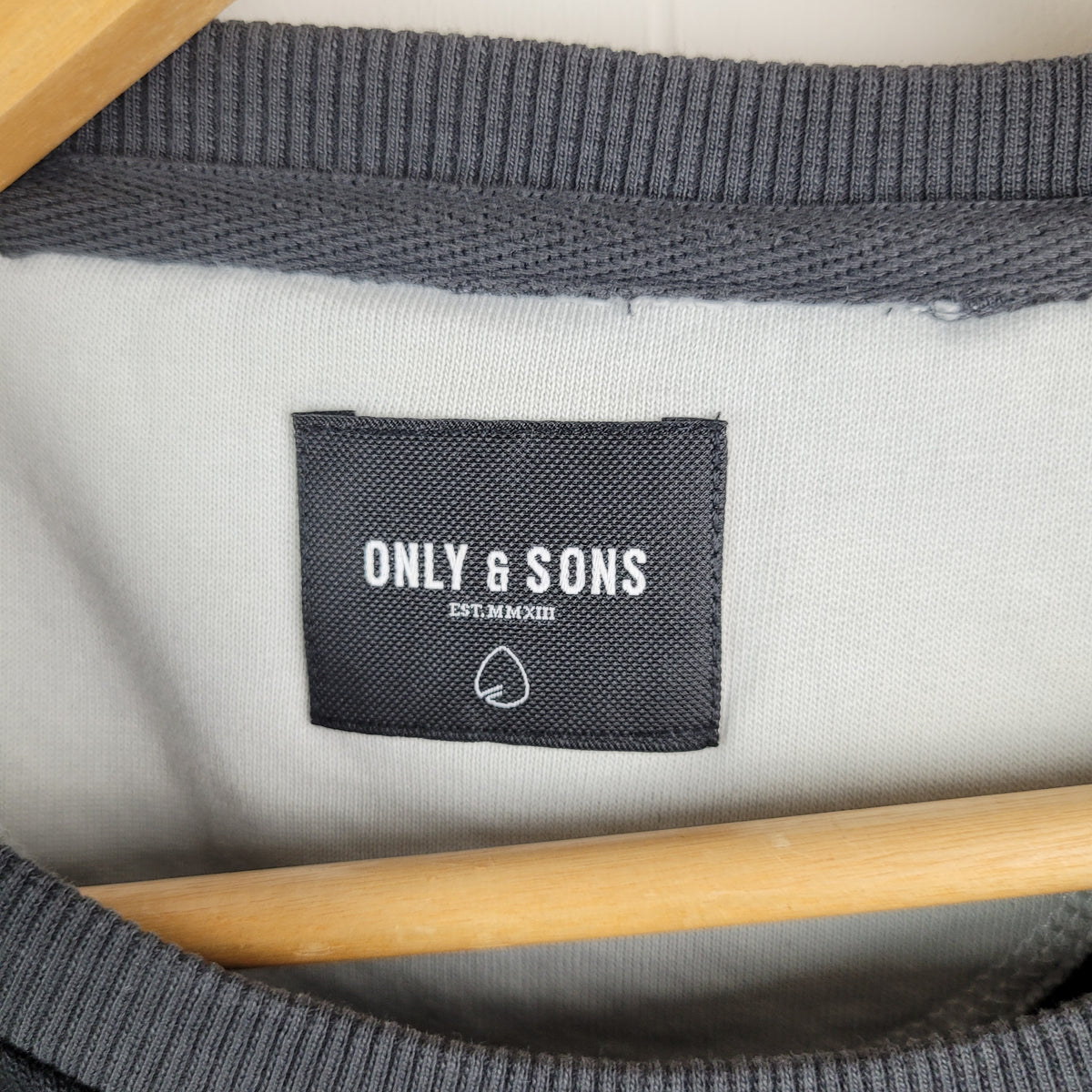 Grey & Charcoal Colourblock Sweatshirt – Only & Sons (Size L Mens)