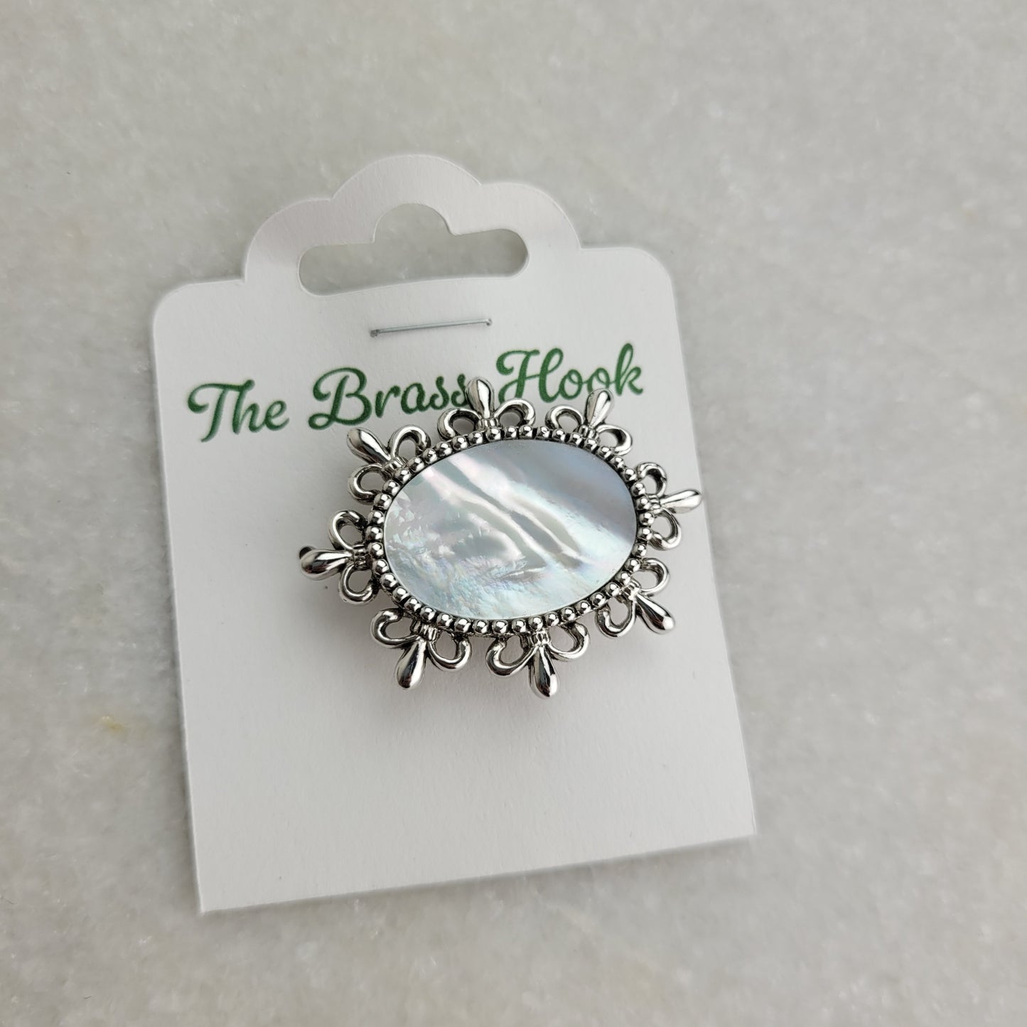 Vintage Sarah Coventry Mother of Pearl Oval Brooch