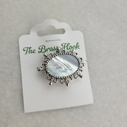 Vintage Sarah Coventry Mother of Pearl Oval Brooch