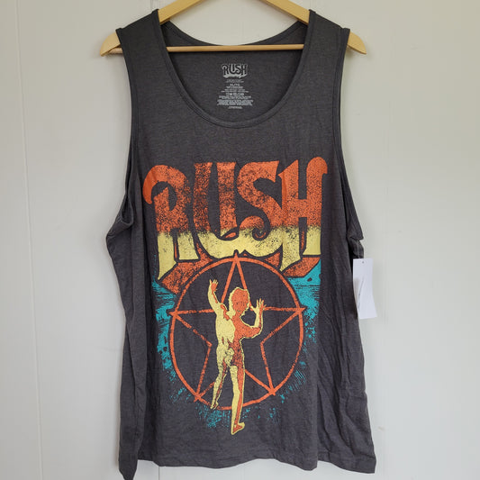 Charcoal Vintage Print Graphic Tank Top – Rush (XL)