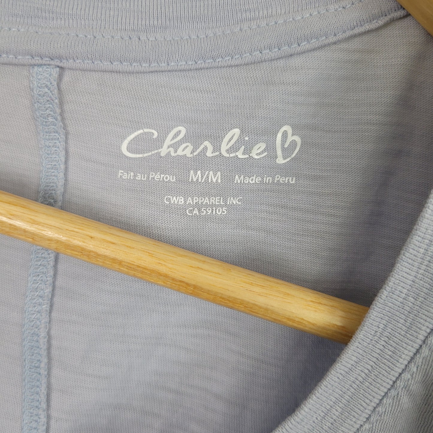Light Blue Scoop Neck Slub T-Shirt - Charlie B (Medium)
