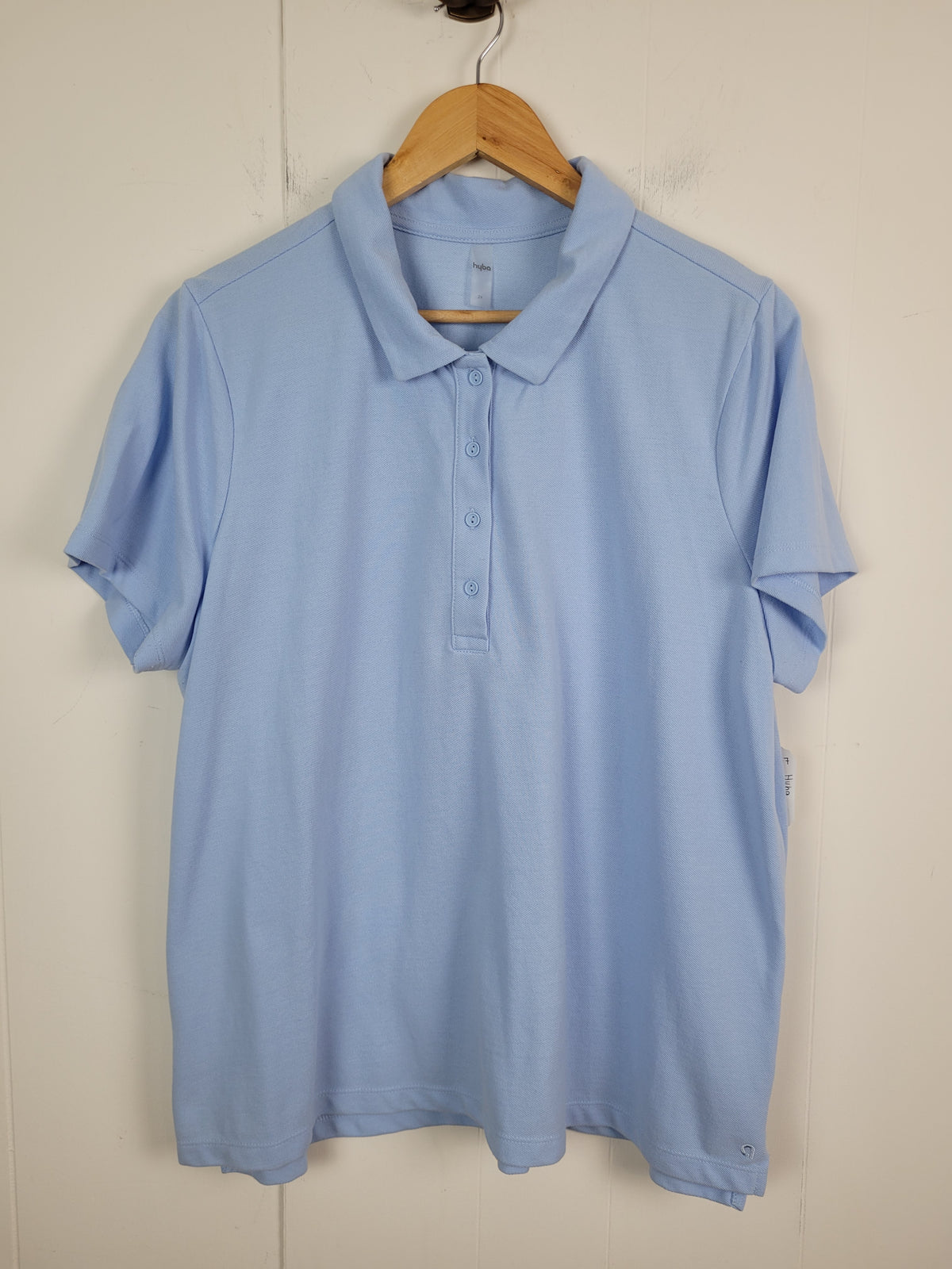 Hyba 2X Light Blue Short Sleeve Polo Shirt
