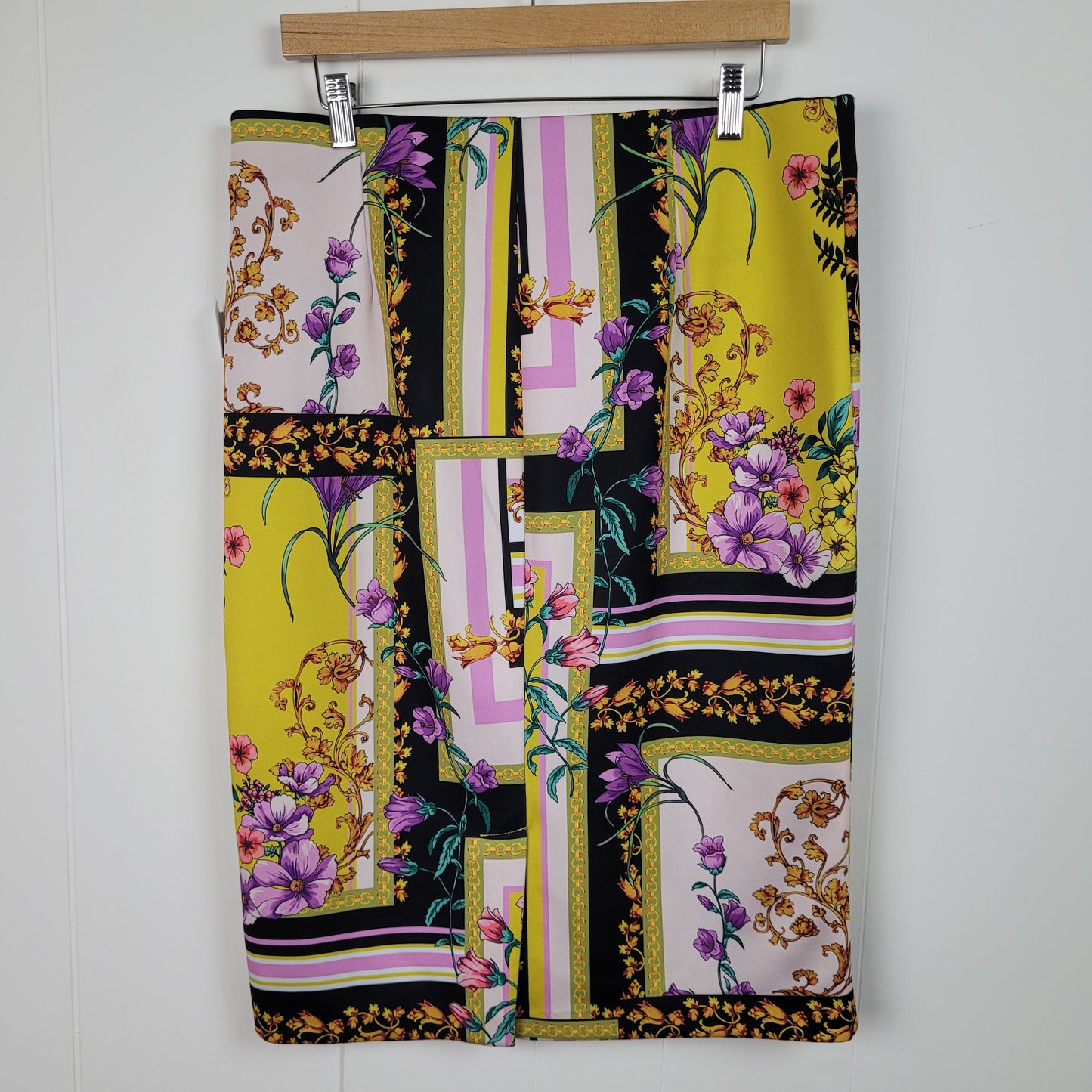 Multi Colour Floral Scarf Print Skirt - ECI New York (Large)