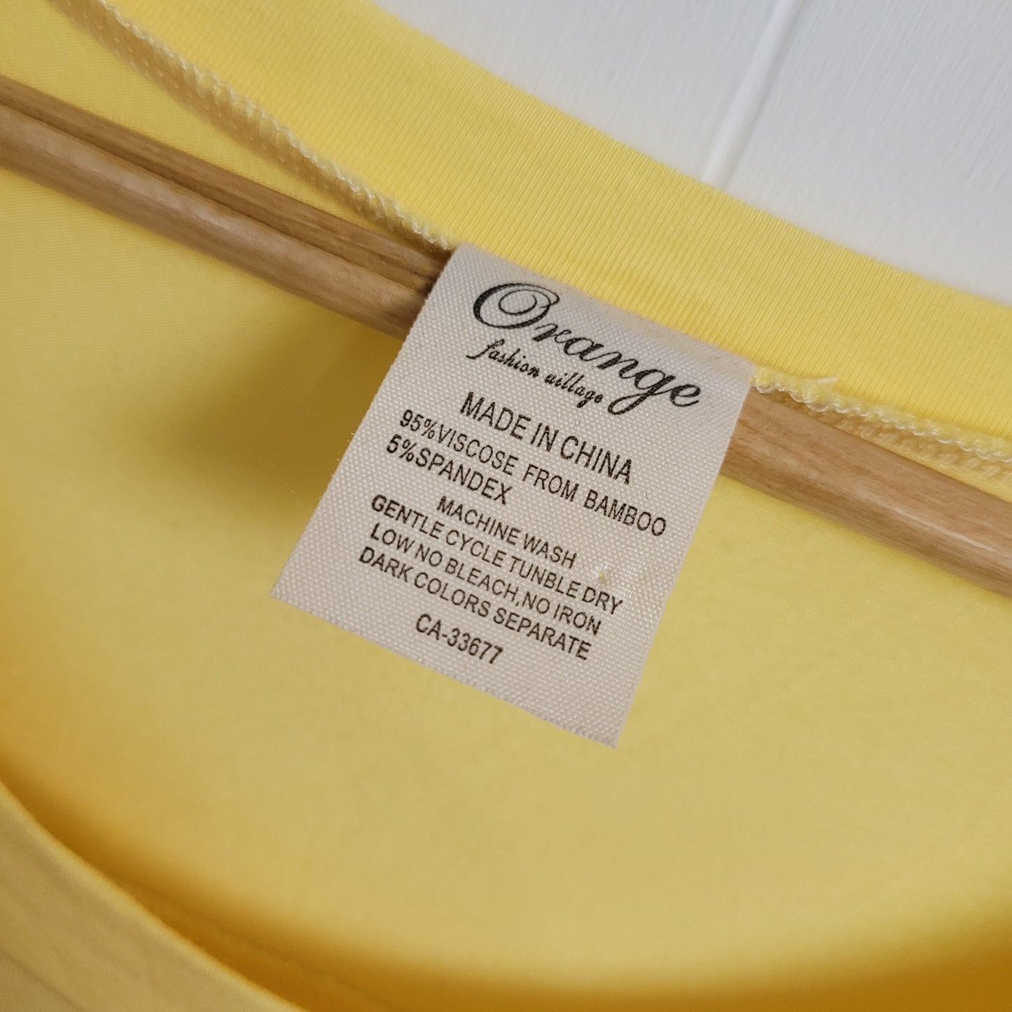 Butter Yellow Bamboo Blend Tee - Orange Fashion Village (One Size)