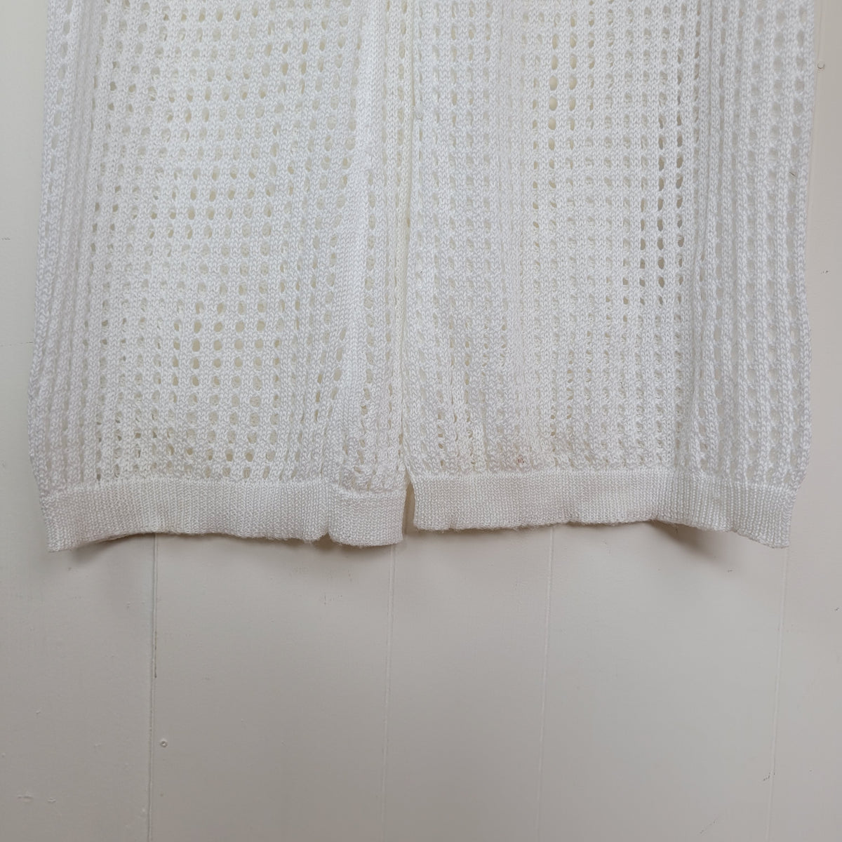 White Open-Knit Wide Leg Cover-Up Pants - Size Small