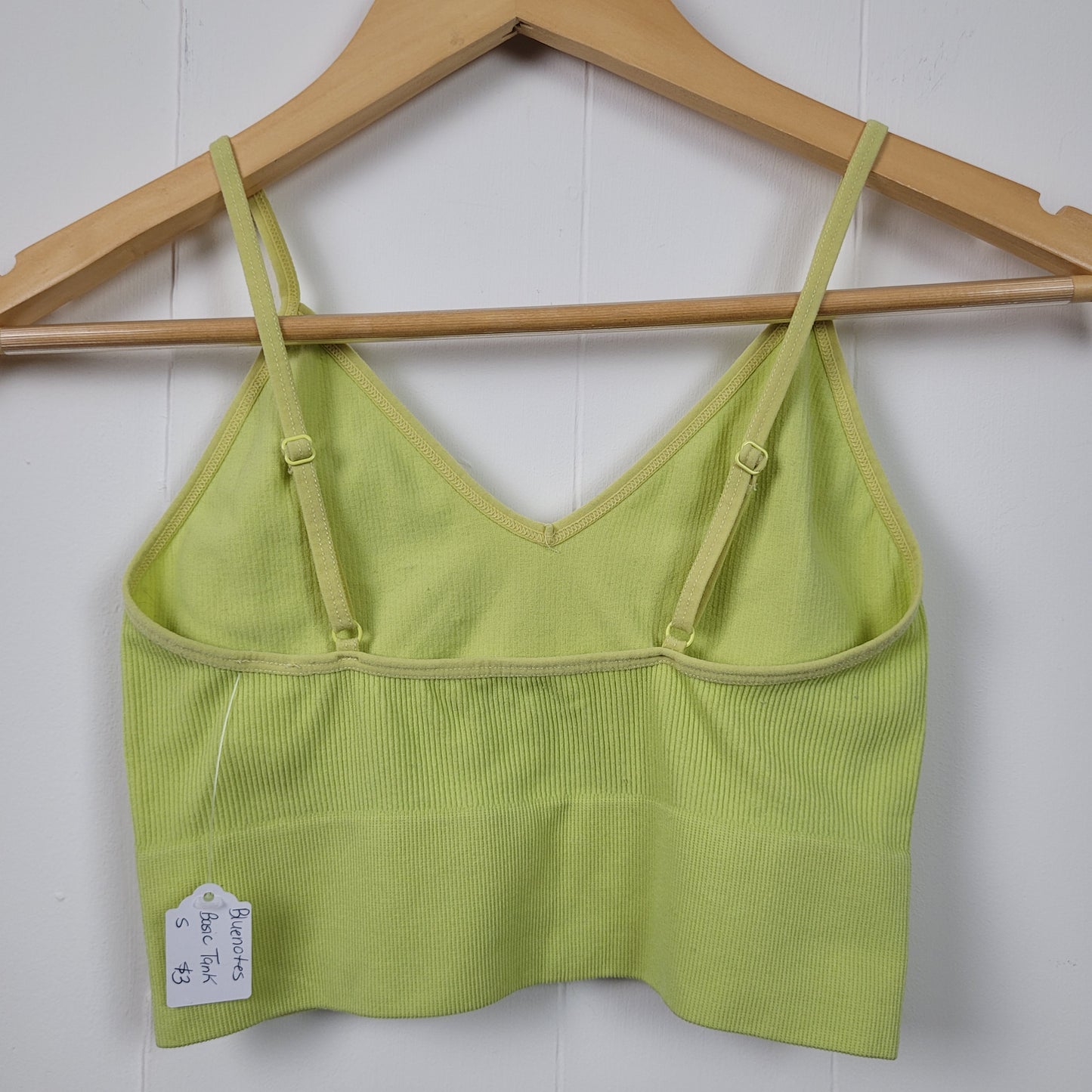 Lime Green Ribbed Seamless Cropped Tank - Bluenotes (Small)
