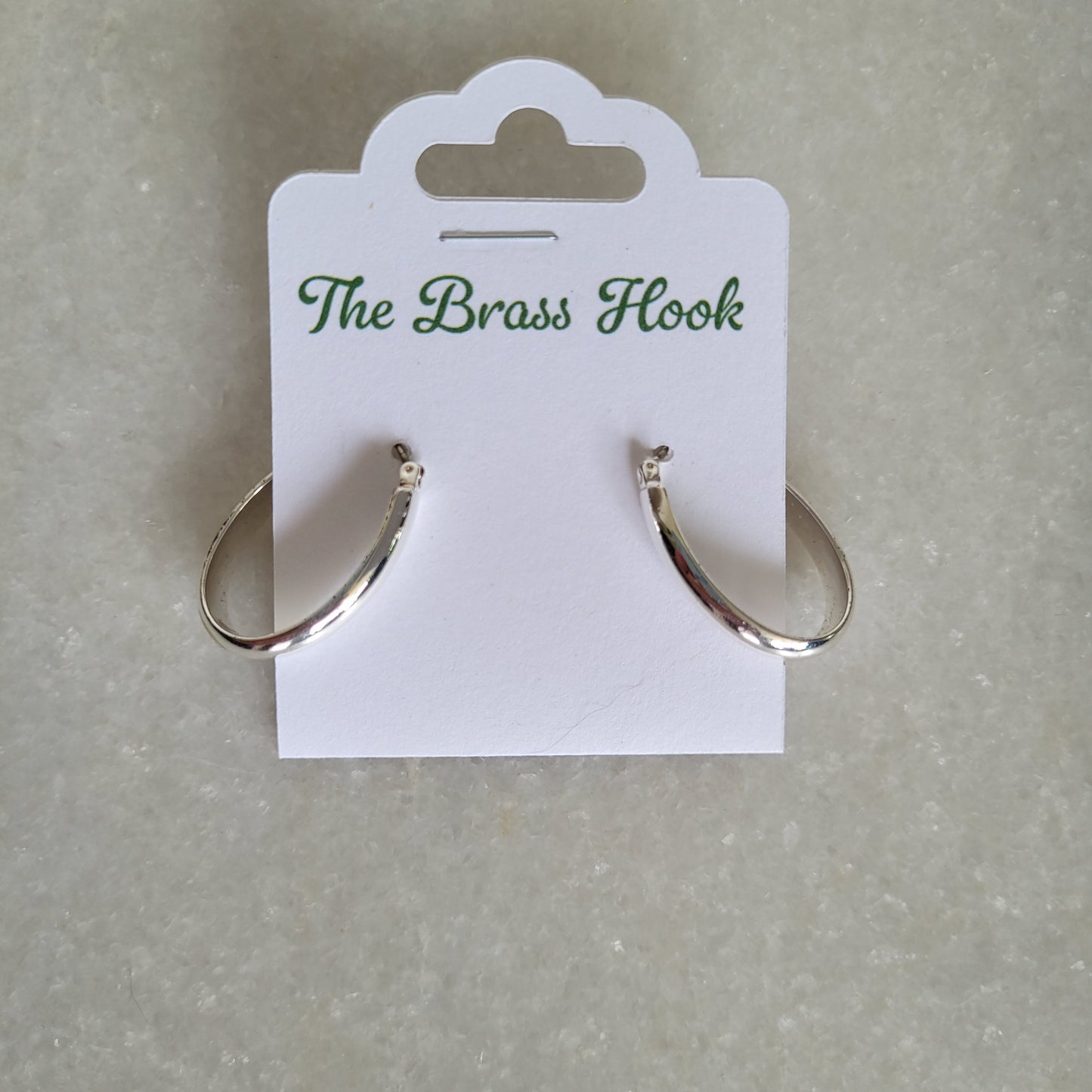 Silver-Tone Teardrop Hoop Earrings