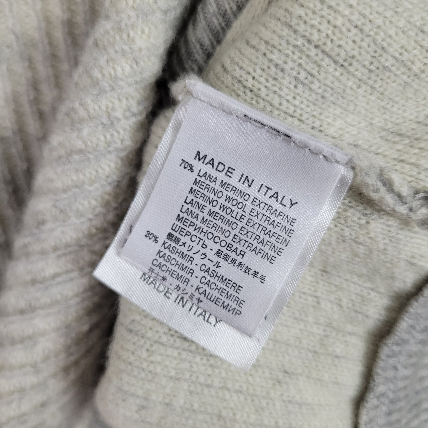 Grey Turtleneck Cashmere/Extrafine Merino Wool Sweater - Andrea Fenzi (IT 56 / XL)