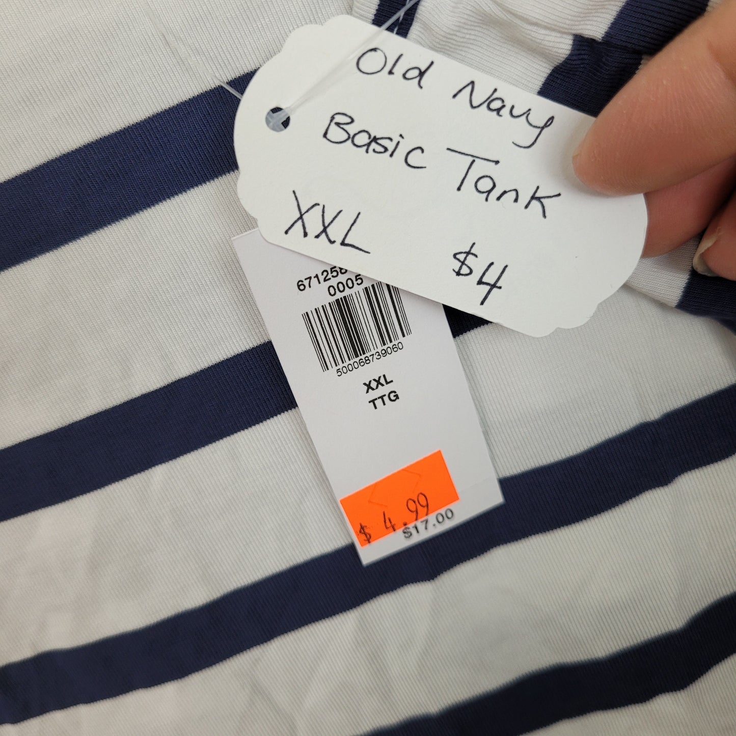 Navy & White Striped Lounge Tank - Old Navy Sunday Sleep (XXL)
