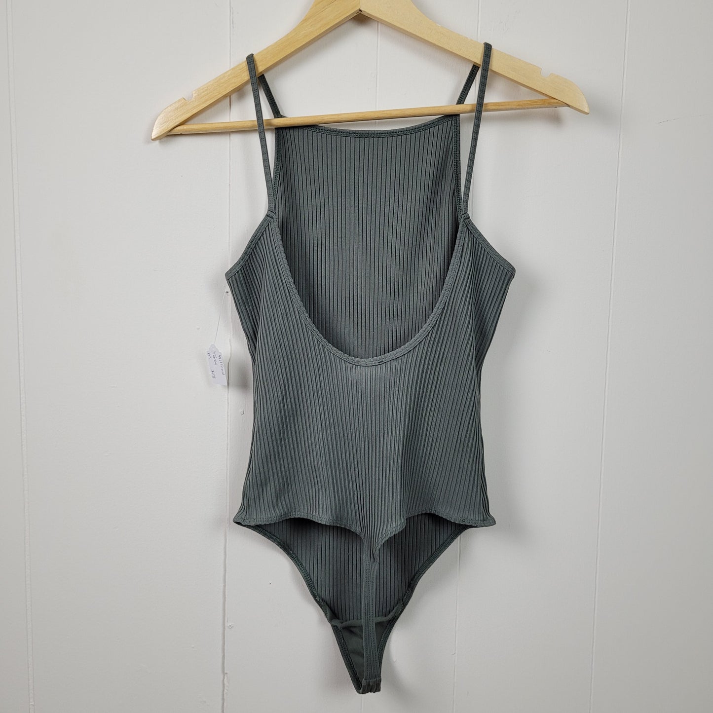 Sage Green Ribbed Bodysuit - Wilfred (Medium)
