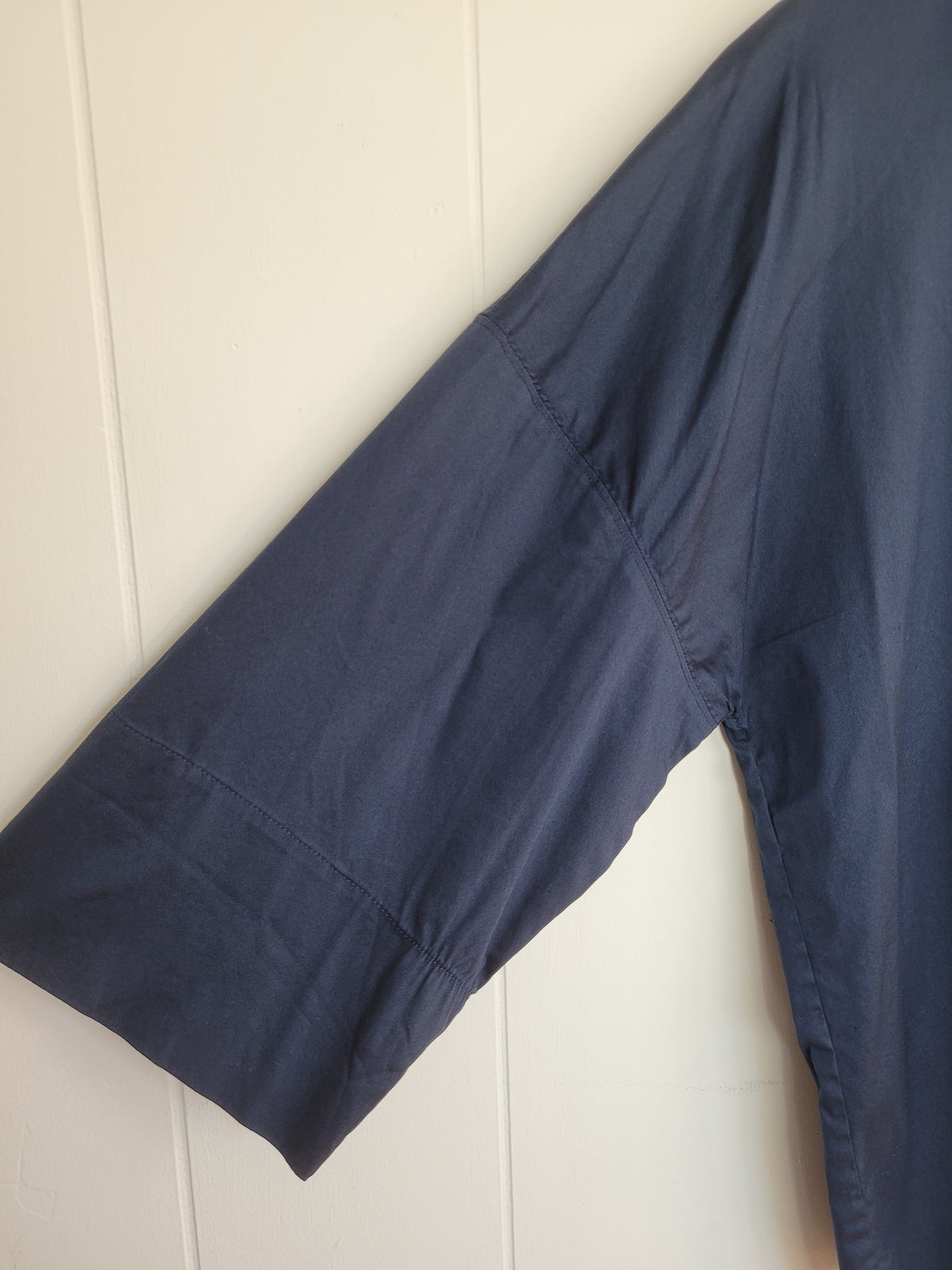 Chico’s Size 3 (XL) Navy Lace-Up Collared Tunic Top