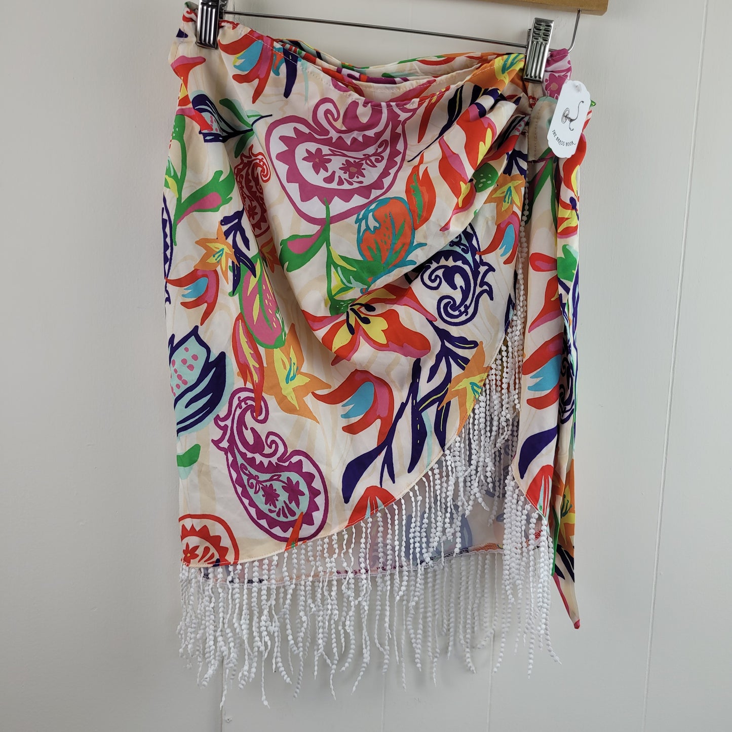 Floral And Paisley Print Wrap Skirt - Shein (US 4)