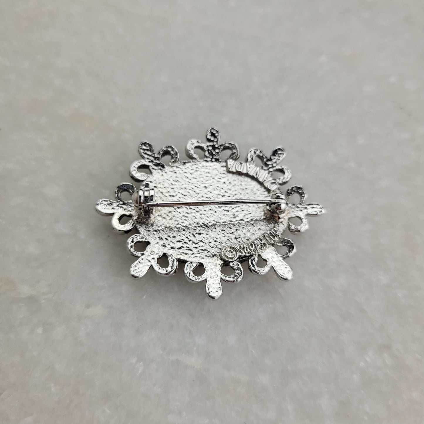 Vintage Sarah Coventry Mother of Pearl Oval Brooch