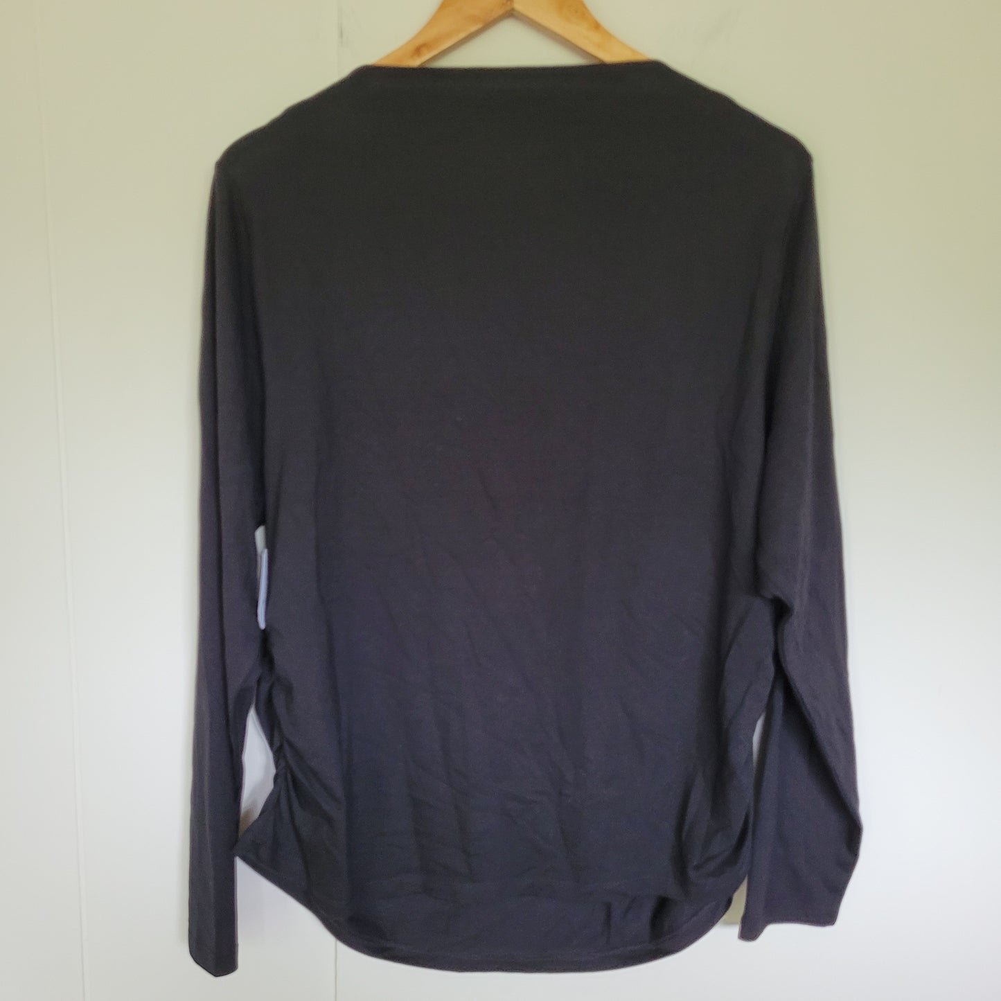 Black Ruched Side Long Sleeve Top - Old Navy (2X)