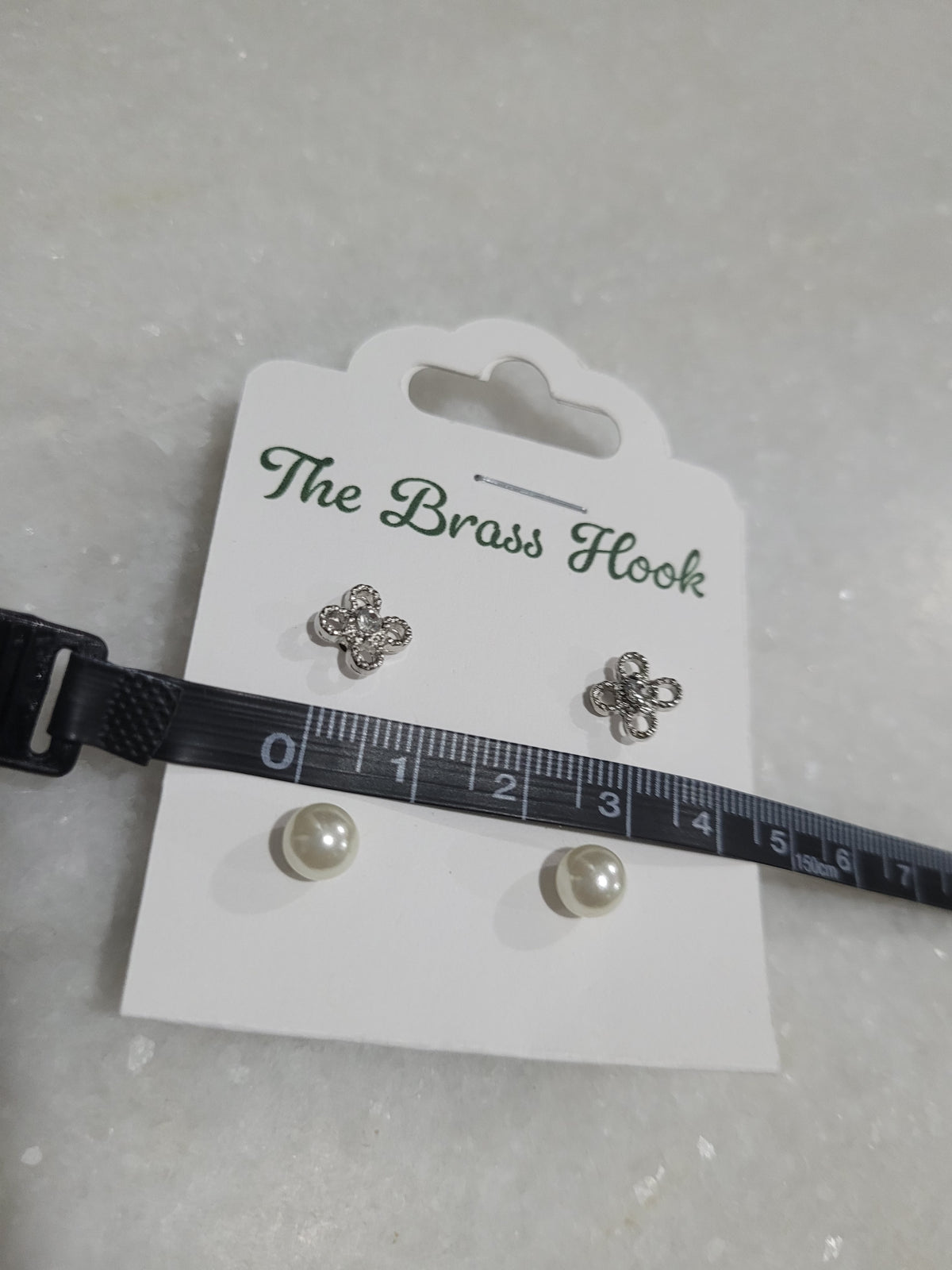 2-Pair Silver Tone Floral & Faux Pearl Stud Earrings