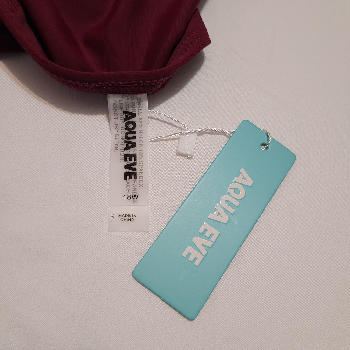 Burgundy Halter One-Piece Swimsuit - Aqua Eve (Size 18W)